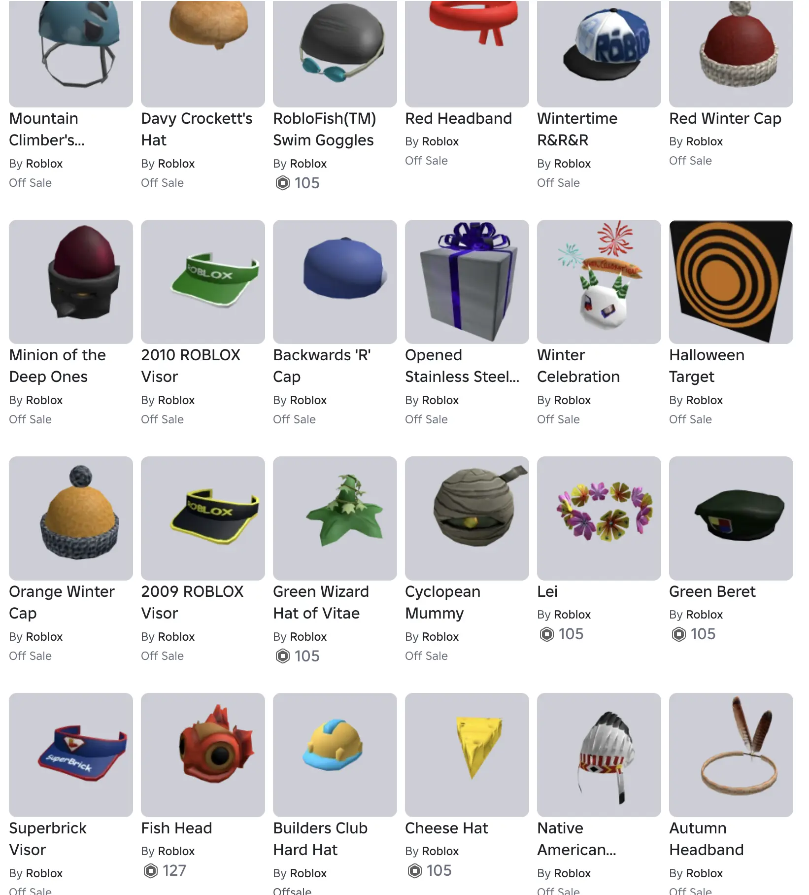 Buy ROBLOX 2009 Account 💜 66+ Offsales/Limiteds 💜 Superbrick Visor ...