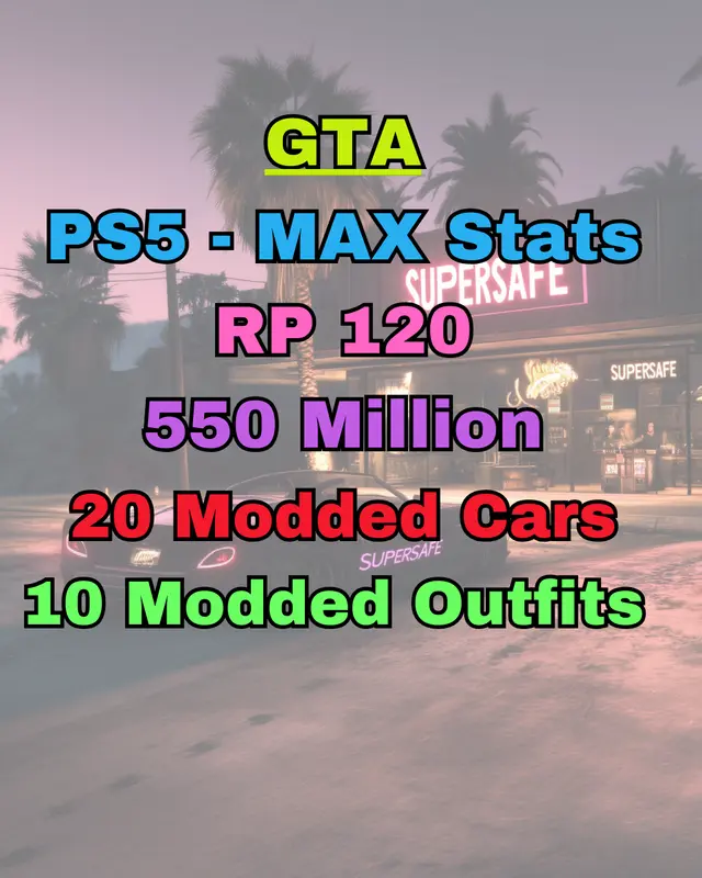 Achetez PS5 120 RP 🎯 550M Cash Money 💰 Max Stats 10 Modded Outfits 20 ...