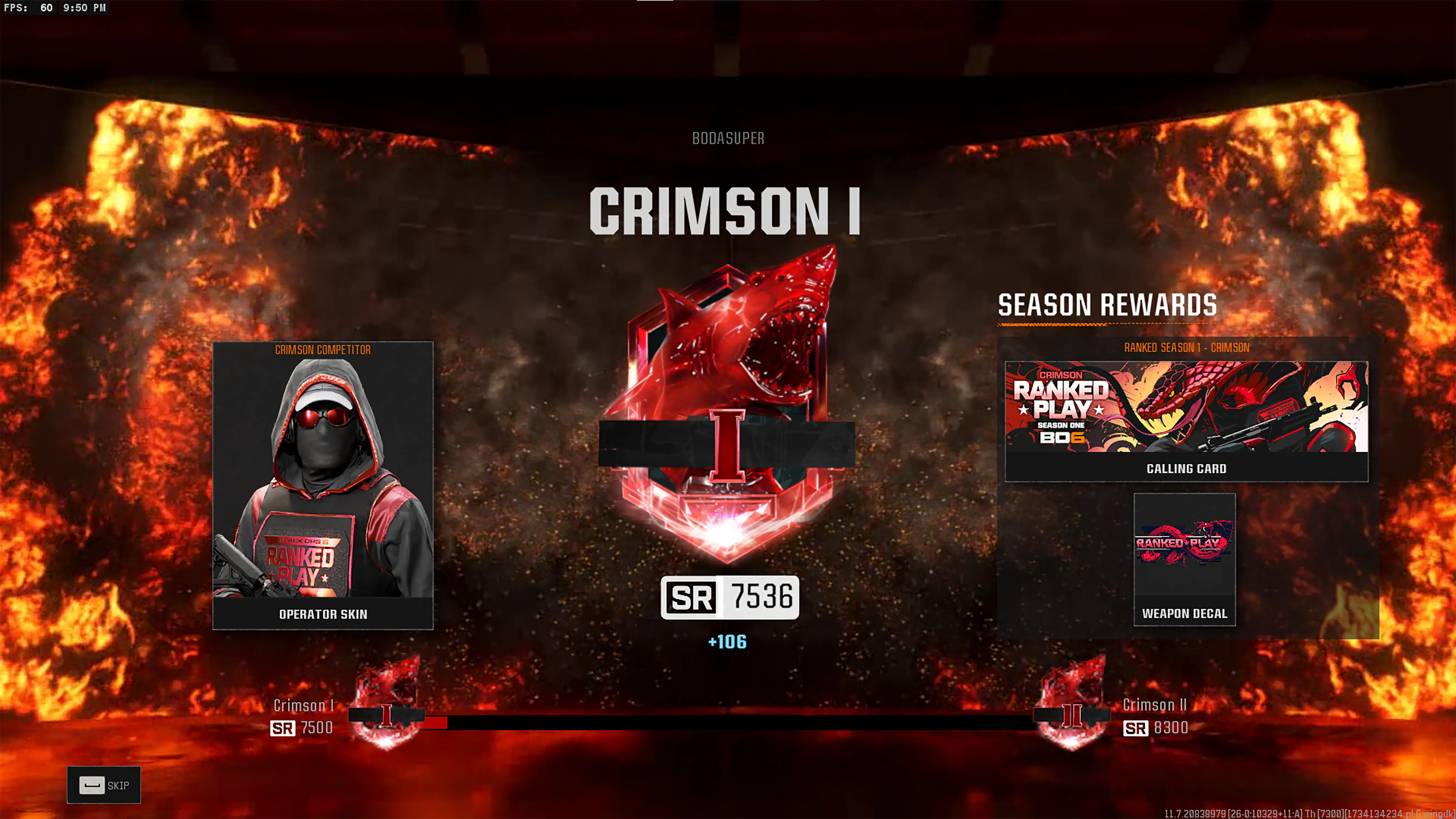 Buy 🔥 BO6 🔥 Crimson Rank SR 7564 S3 🔥 18 Operators + ranked OPS 🔒 Full ...