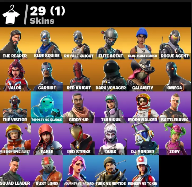 Buy (PC PSN XBOX) 29 SKINS / BLUE SQUIRE/ THE REAPER / FA / ROYALE ...