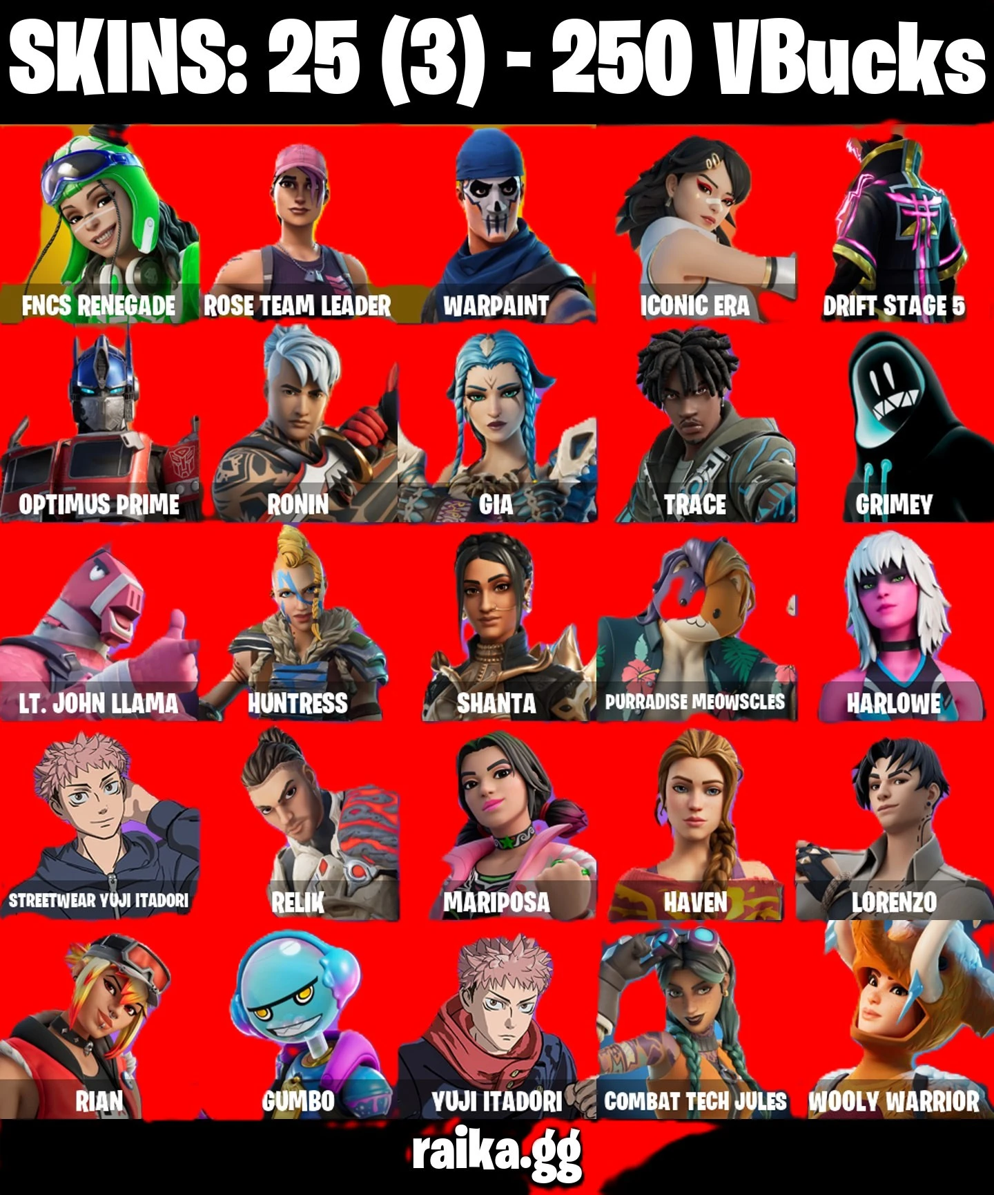 Buy PC/PSN/XBOX 25 skins OG STW FNCS Renegade Iconic Era Buy PC/PSN/XBOX 25 skins OG STW FNCS Renegade Iconic Era