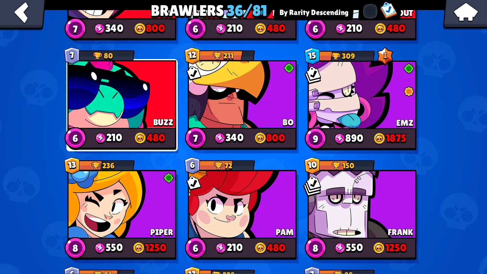 Compra 7528 Trophies / 36 Brawlers / 13 SKINS / 7 Gems / Android & IOS ...