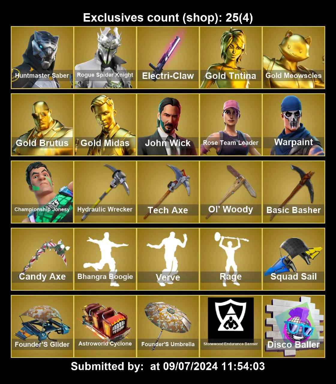 Buy 672 Skins + Super TRYHARD + 500 Item Shop Skins + Gold Midas +