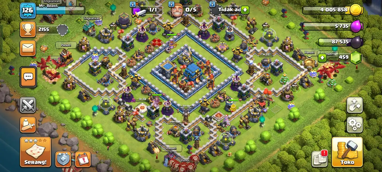 Compra 🔥🔥486 Town Hall 12 semi max, defense 80 max, with lots of rare & neat trees🔥🔥 por 10.79