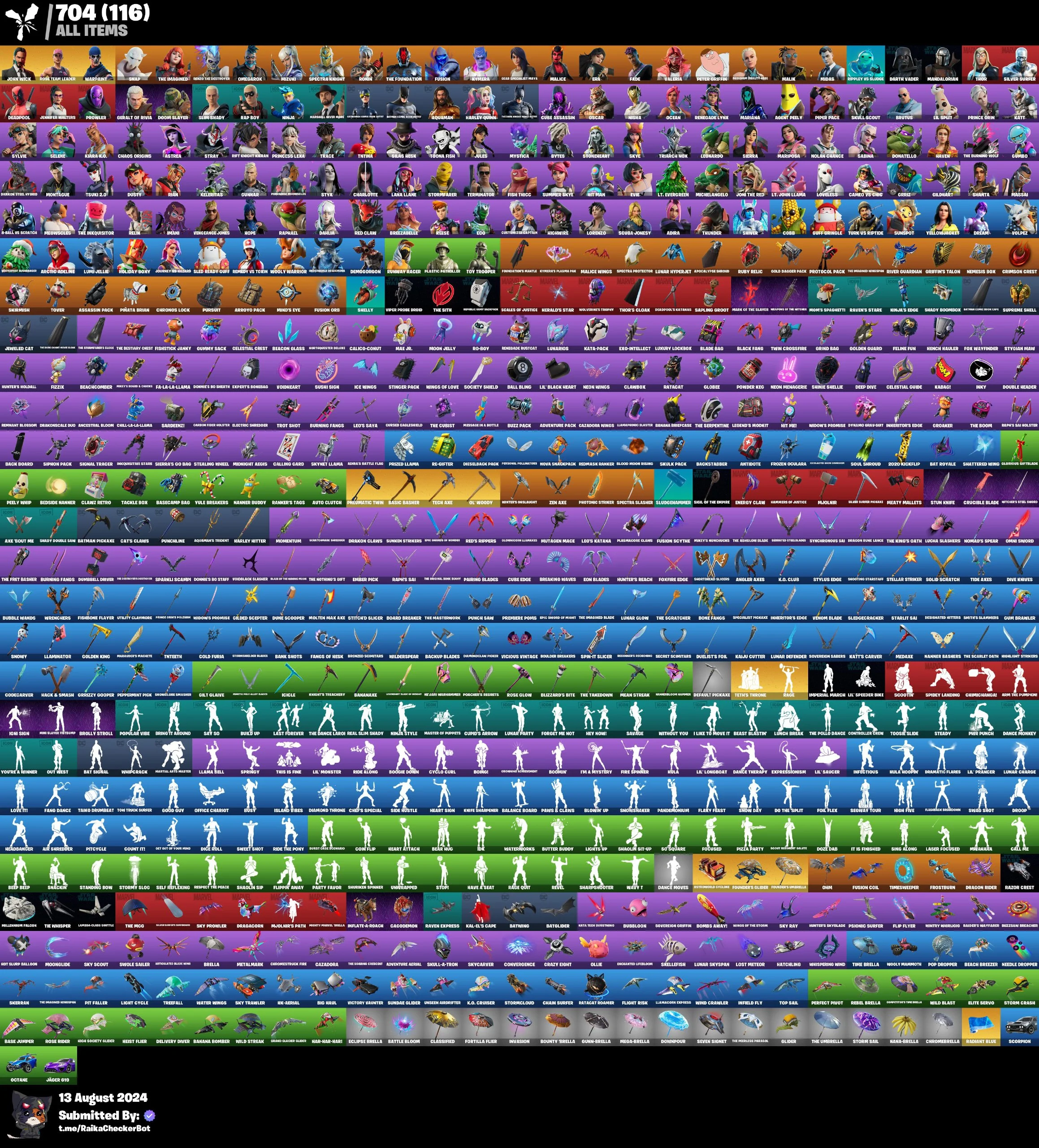 Compra PC\PSN\SWITCH💎148 Skins💎Og Stw💎John WIck💎Malice💎Rap Boy💎Slim