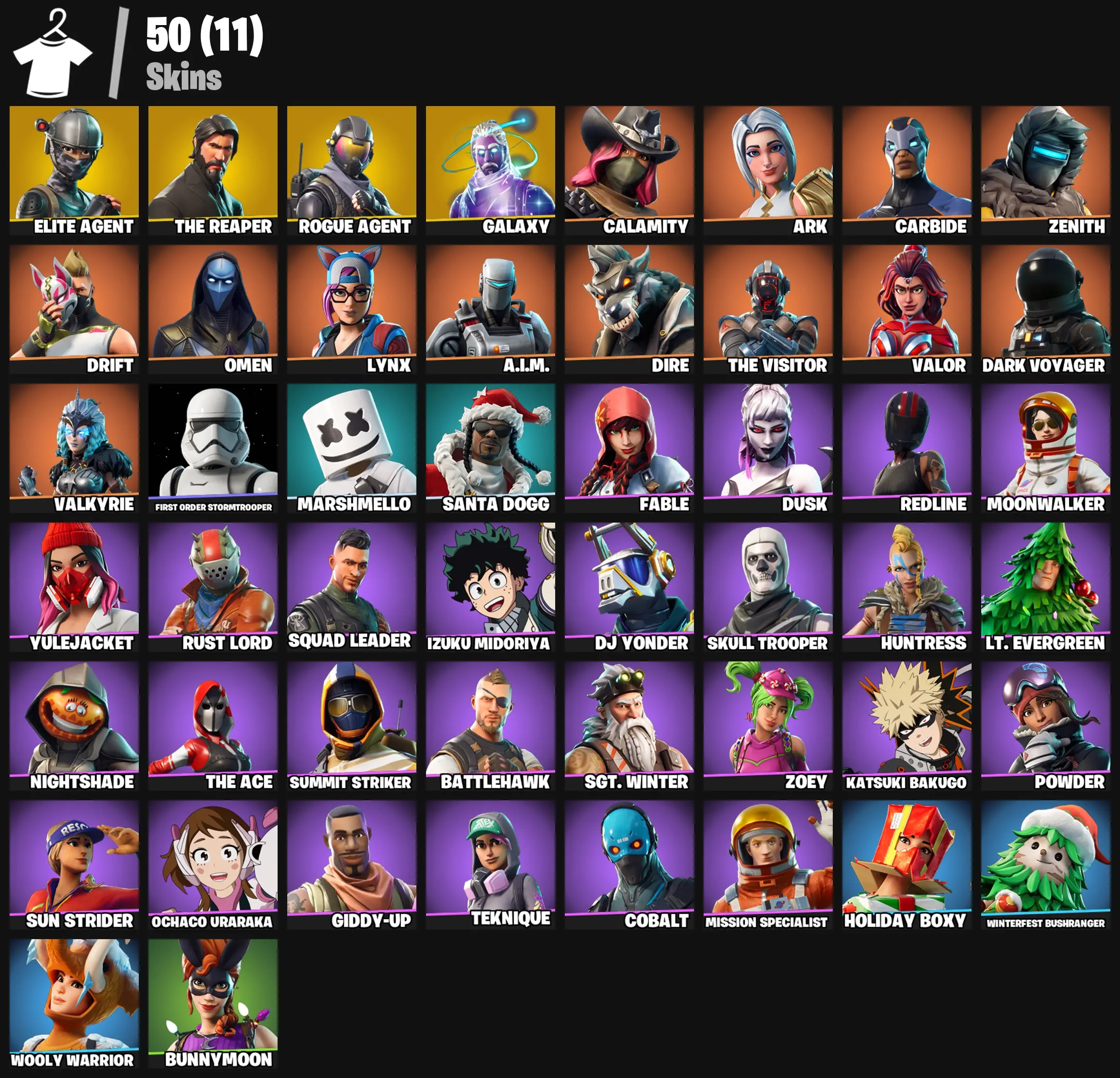 🎯 FN | 50 Skins | PC / Xbox | Elite Agent | The Reaper | Skull Trooper | Galaxy | Marshmello !MKG011238 5