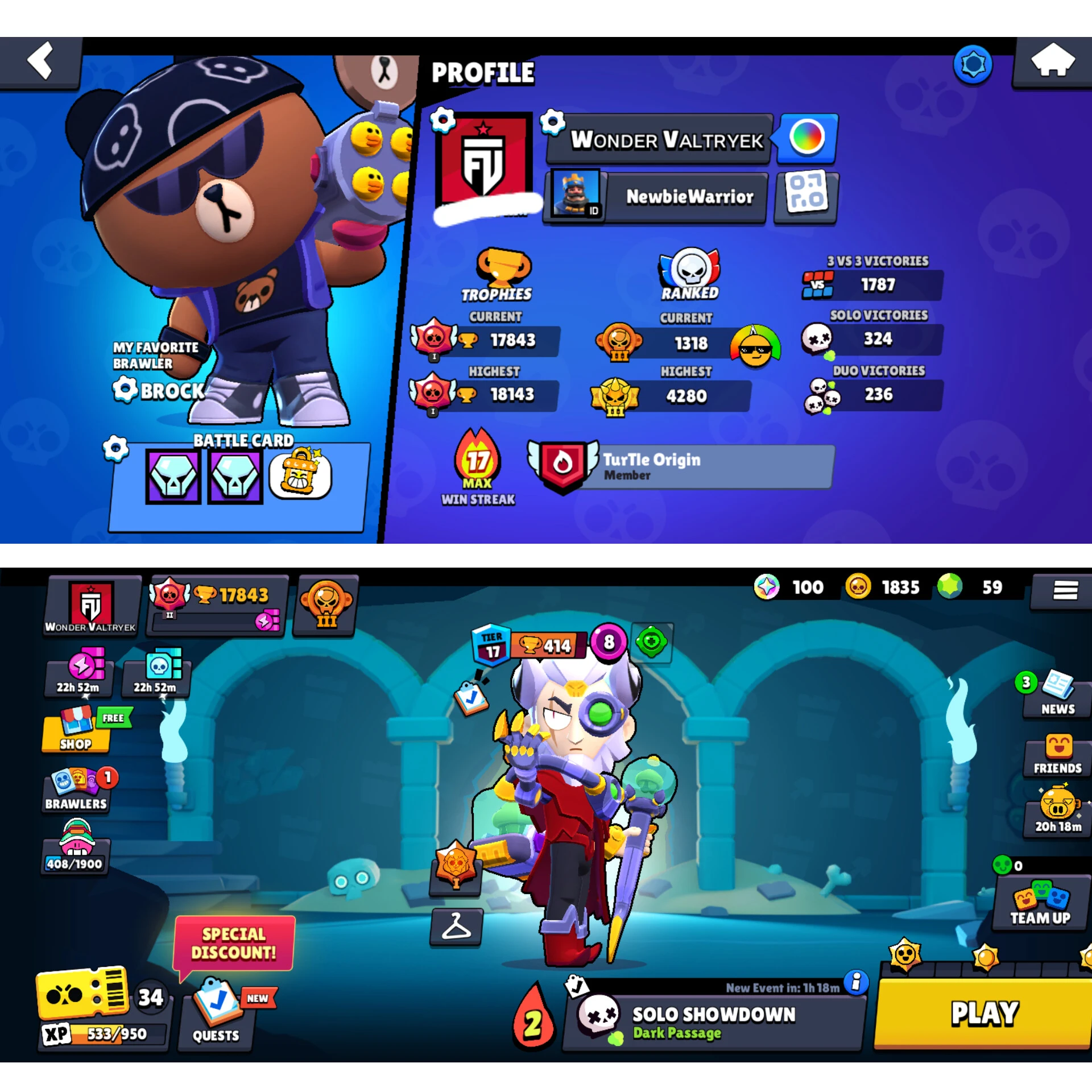 Buy 56 BrawlerTrophy Trophy 18k plusMax brawler 9Skin 3659 Gem