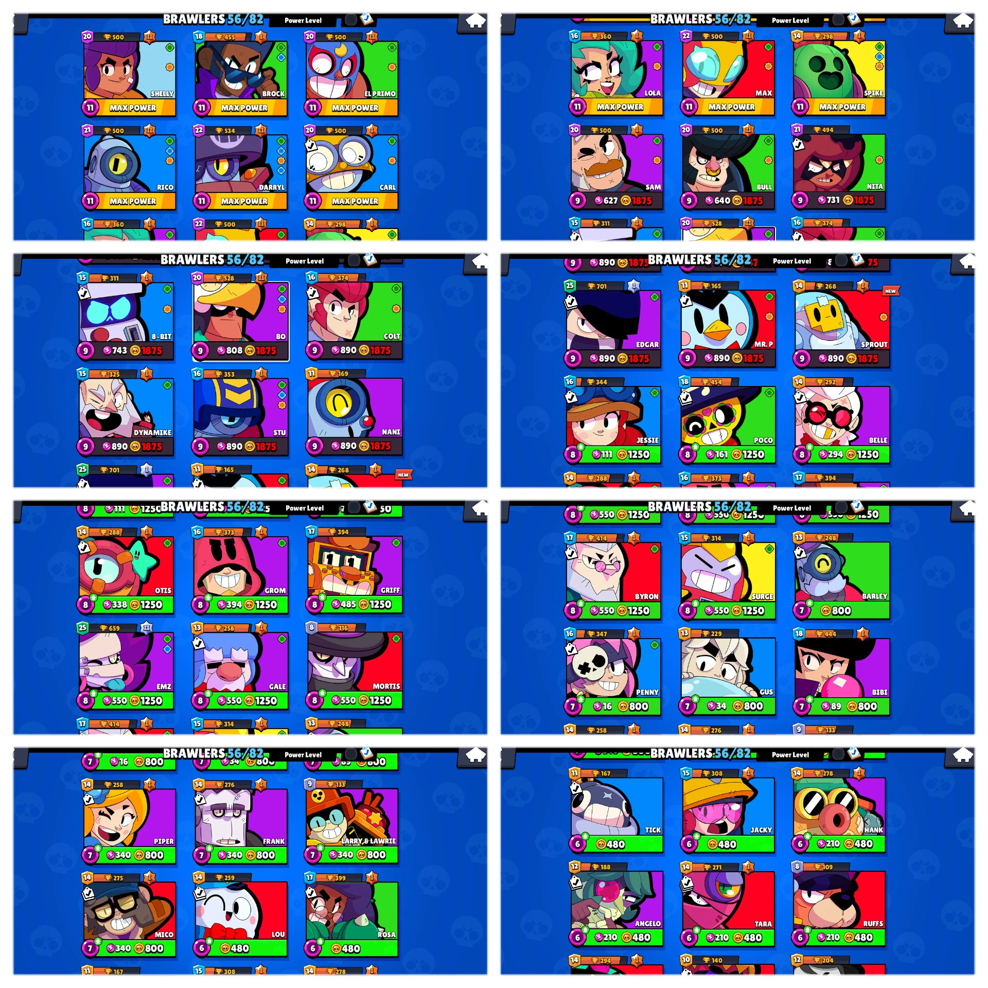 Buy 56 BrawlerTrophy Trophy 18k plusMax brawler 9Skin 3659 Gem