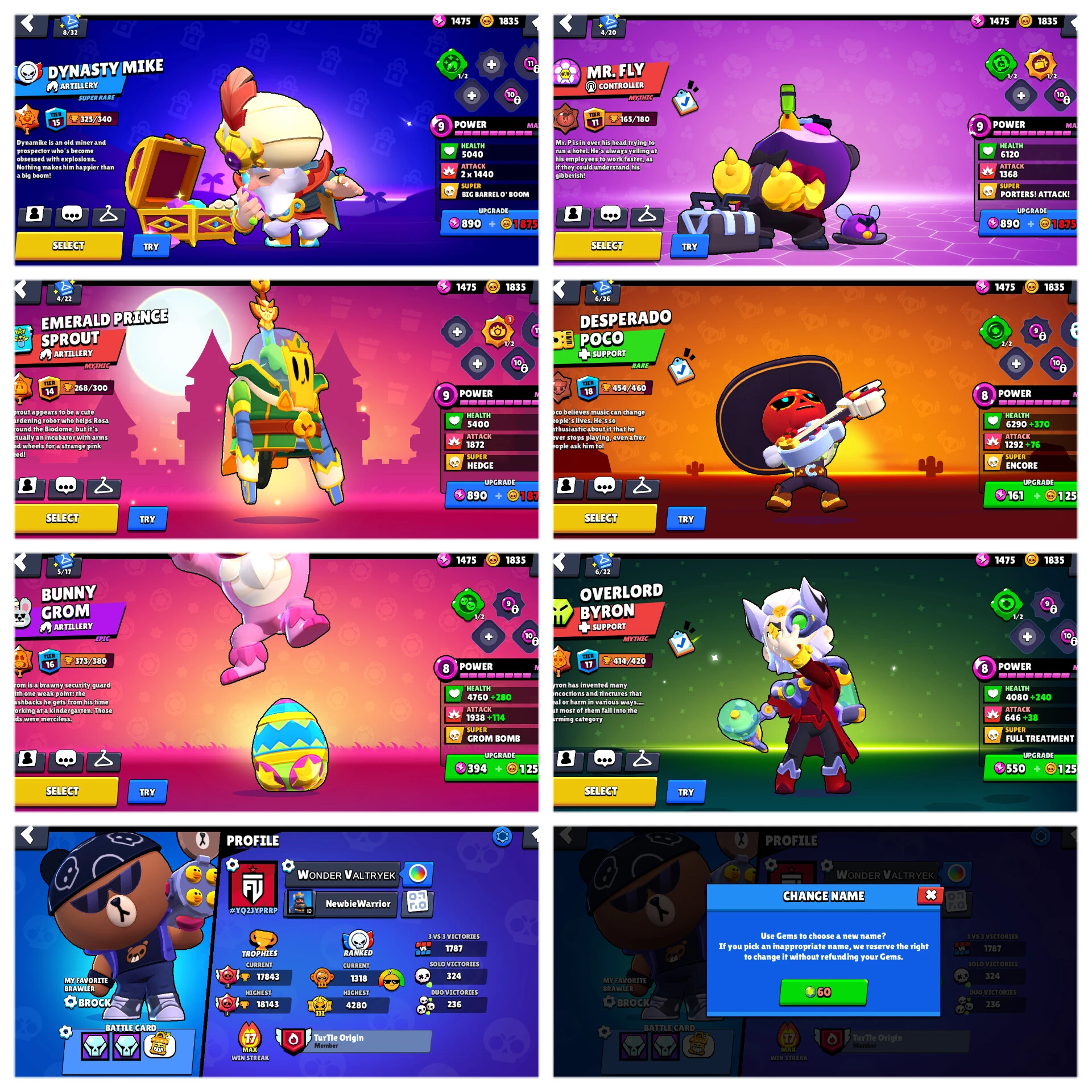 Buy 56 BrawlerTrophy Trophy 18k plusMax brawler 9Skin 3659 Gem