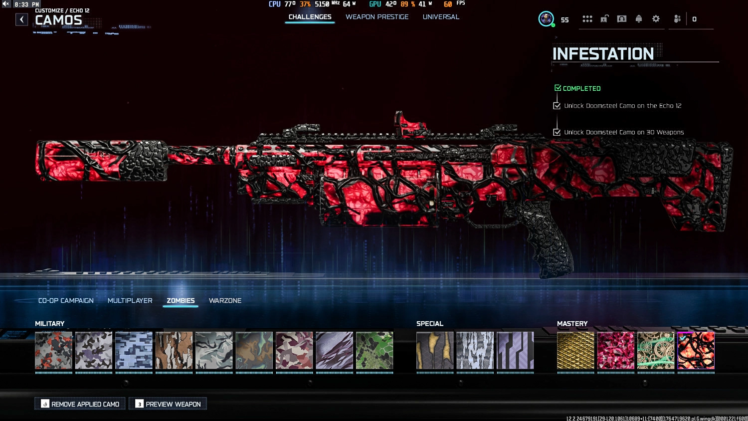 购买⚛️ Infestation X Singularity 👑 Prestige Master 🎭 900 + Camos ⚡ BO7 🛠️  Handmade Legit 🔫 All Guns Unlocked 🪖 20 Operators 🔗 Linkable  Steam/Battle.net/PSN/Xbox #R8K5L 以$474.32 | CoD 账户