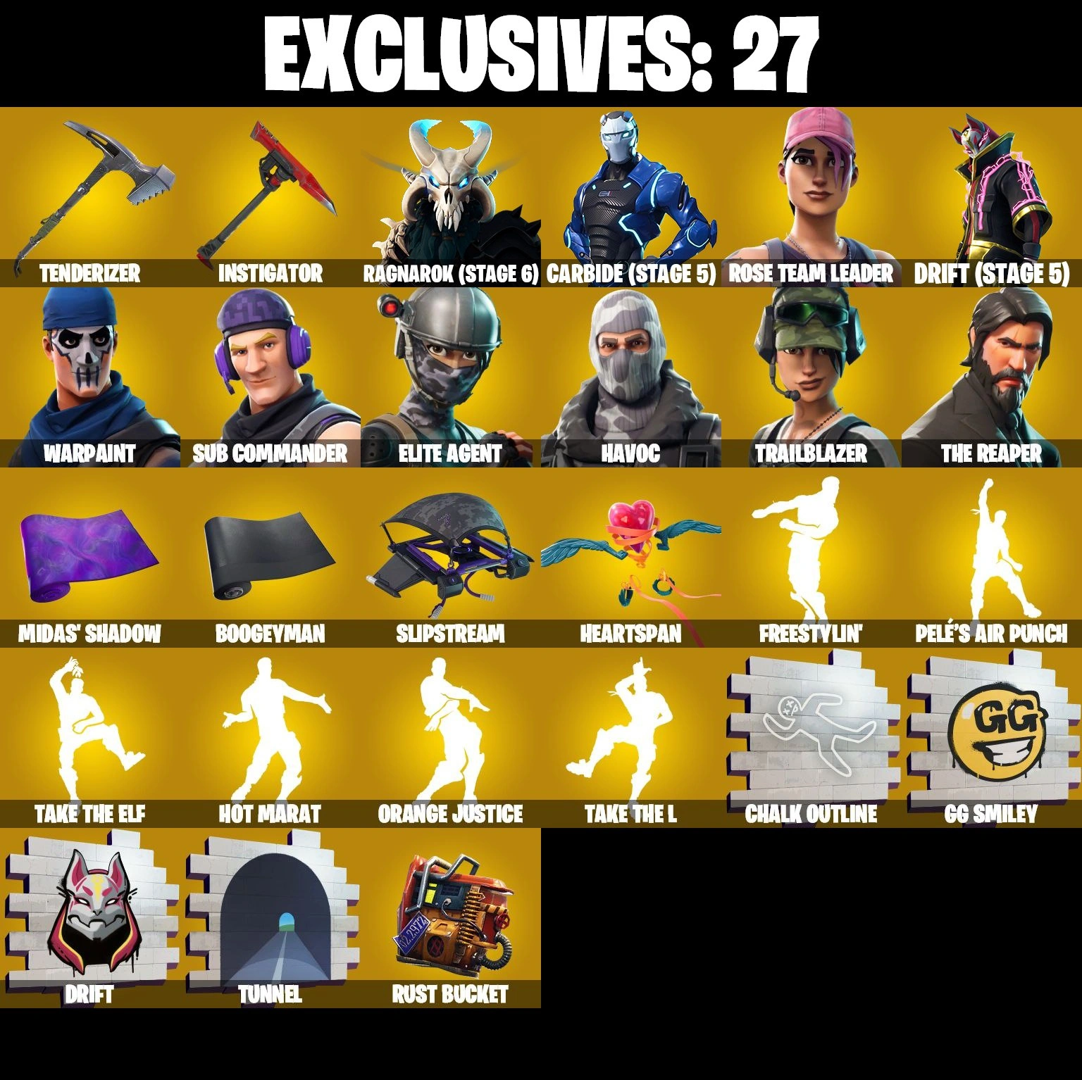 ❤️ 130 SKINS ❤️ TAKE THE L ❤️ THE REAPER ❤️ TRAILBLAZER ❤️ FREESTYLIN ❤️ ELITE AGENT ❤️ OG STW FOUNDERS ❤️ HAVOC ❤️ SUB COMMANDER ❤️ JOLTARA ❤️ OMEGA ❤️ MANDALORIAN ❤️ MINA PARK ❤️ SPIDER-GWEN ❤️ DART 2