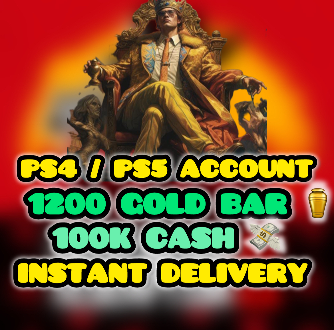 Buy π PS4/PS5 π 1200 Gold Bars π° $100,000 Cash βοΈ Red Dead