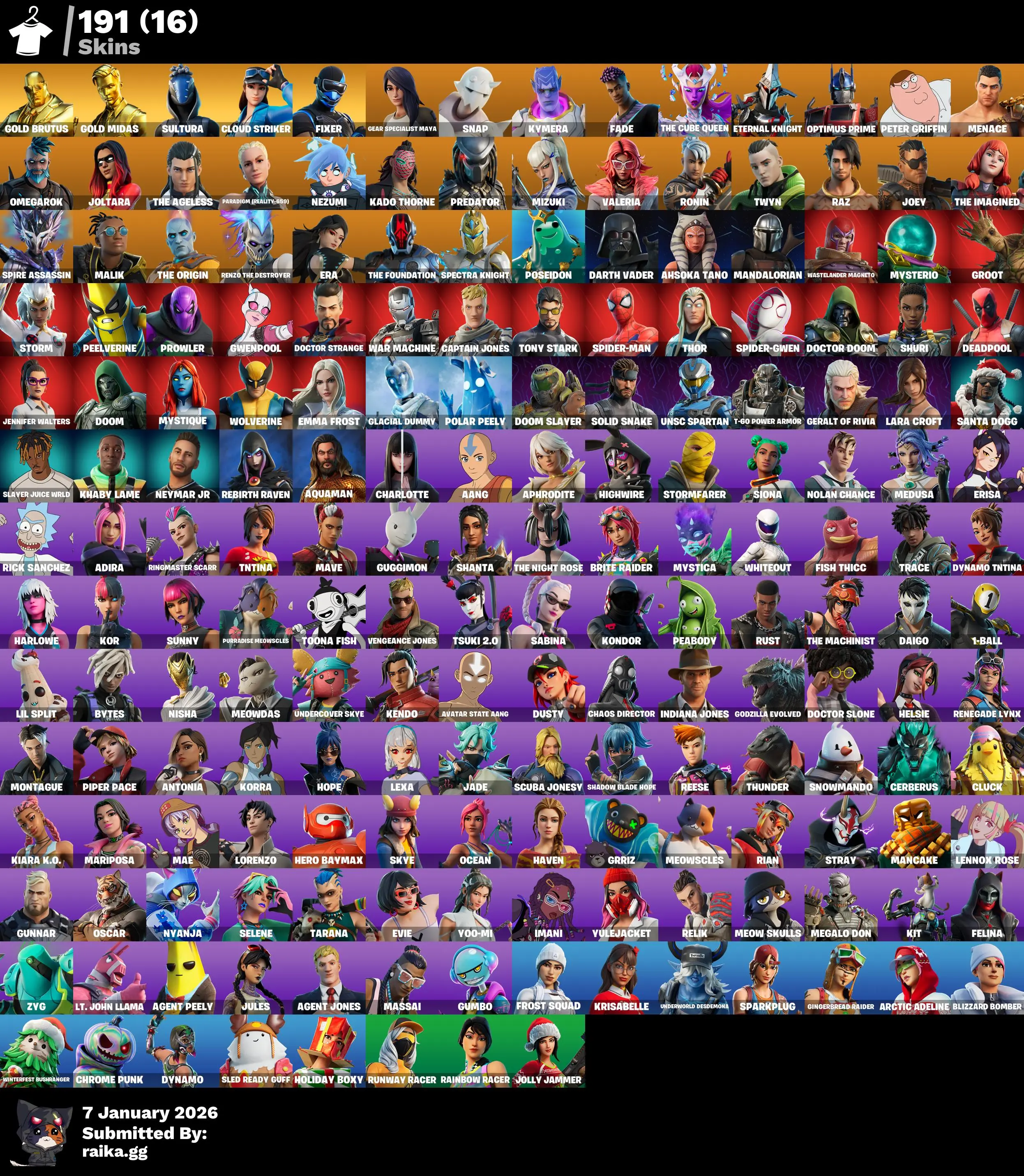 30% OFF🎅191 SKINS🪐GOLD BRUTUS🥀GOLD MIDAS🕸SULTURA🍁CLOUD STRIKER🍀FIXER👾GEAR SPECIALIST MAYA🧌SNAP | KYMERA☄FADE☠THE CUBE QUEEN🦚250 VB
#f158