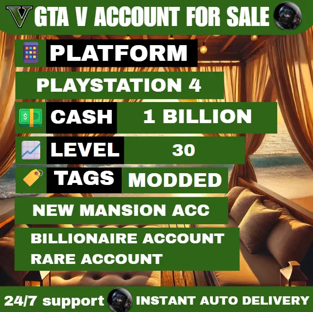 [PS4] New Mansion | $1 Billion Dollars | $920M in Cars | $80M in cash | RP 30 | Instant Delivery | Full Access #GTAPS4NM936