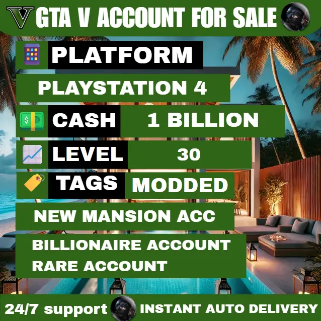 [PS4] New Mansion | $1 Billion Dollars | $920M in Cars | $80M in cash | RP 30 | Instant Delivery | Full Access #GTAPS4NM945