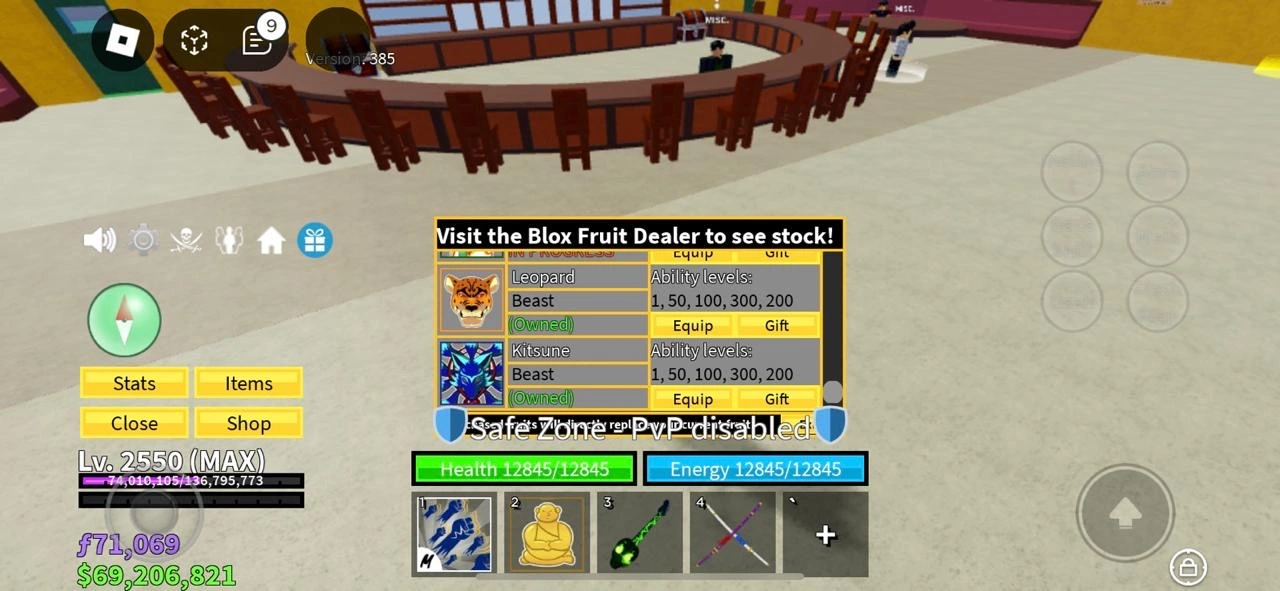 Compra Blox Fruits 2550 Perm Kitsune,Leopard,Dragon,Spirit,Dough