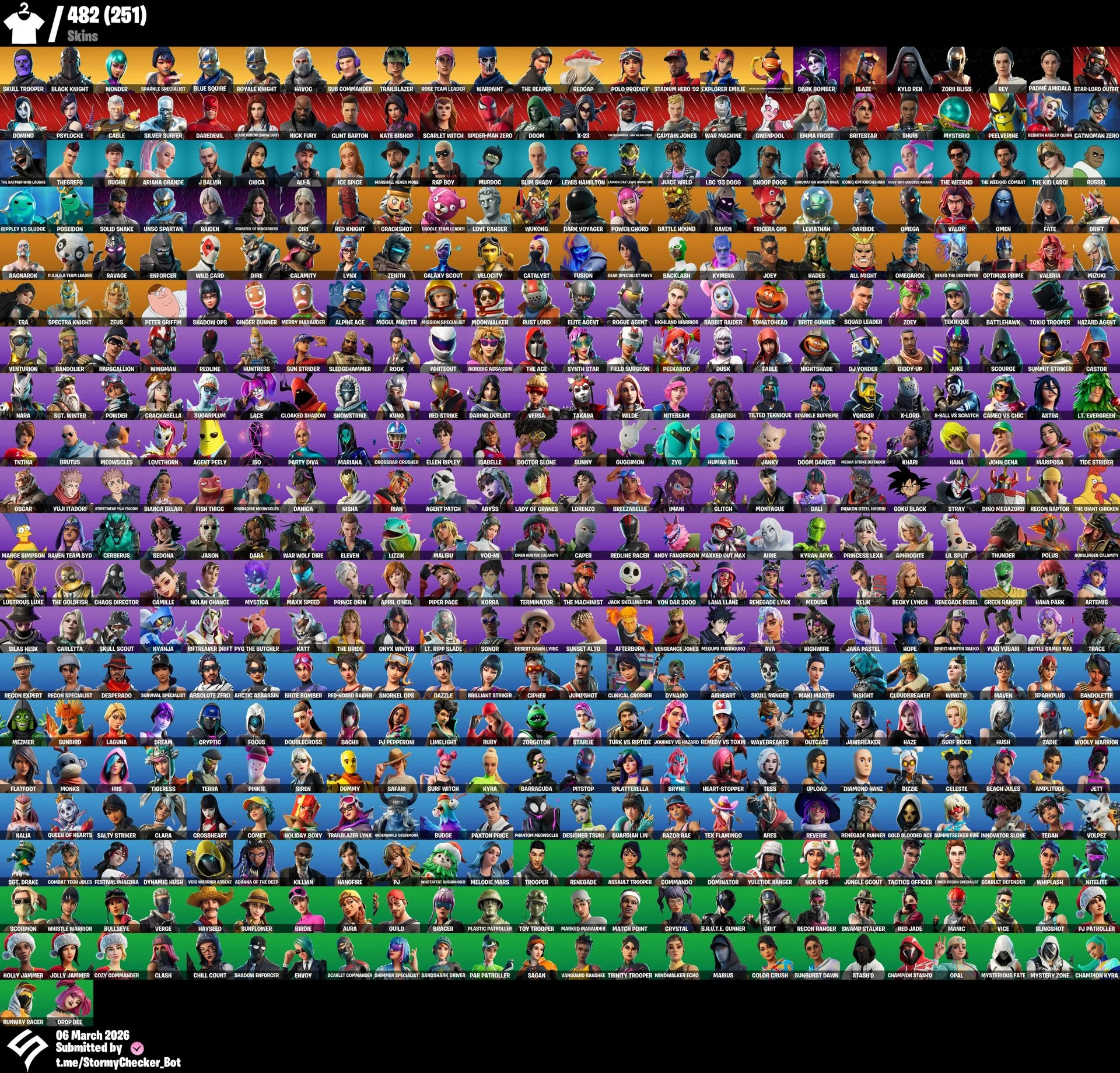 [PC/XBL/PSN] | 482 Skins | OG STW | OG Skull Trooper | Black Knight | Wonder | Sparkle Specialist | Blue Squire | Royale Knight | Havoc | Sub Commander | AC/DC