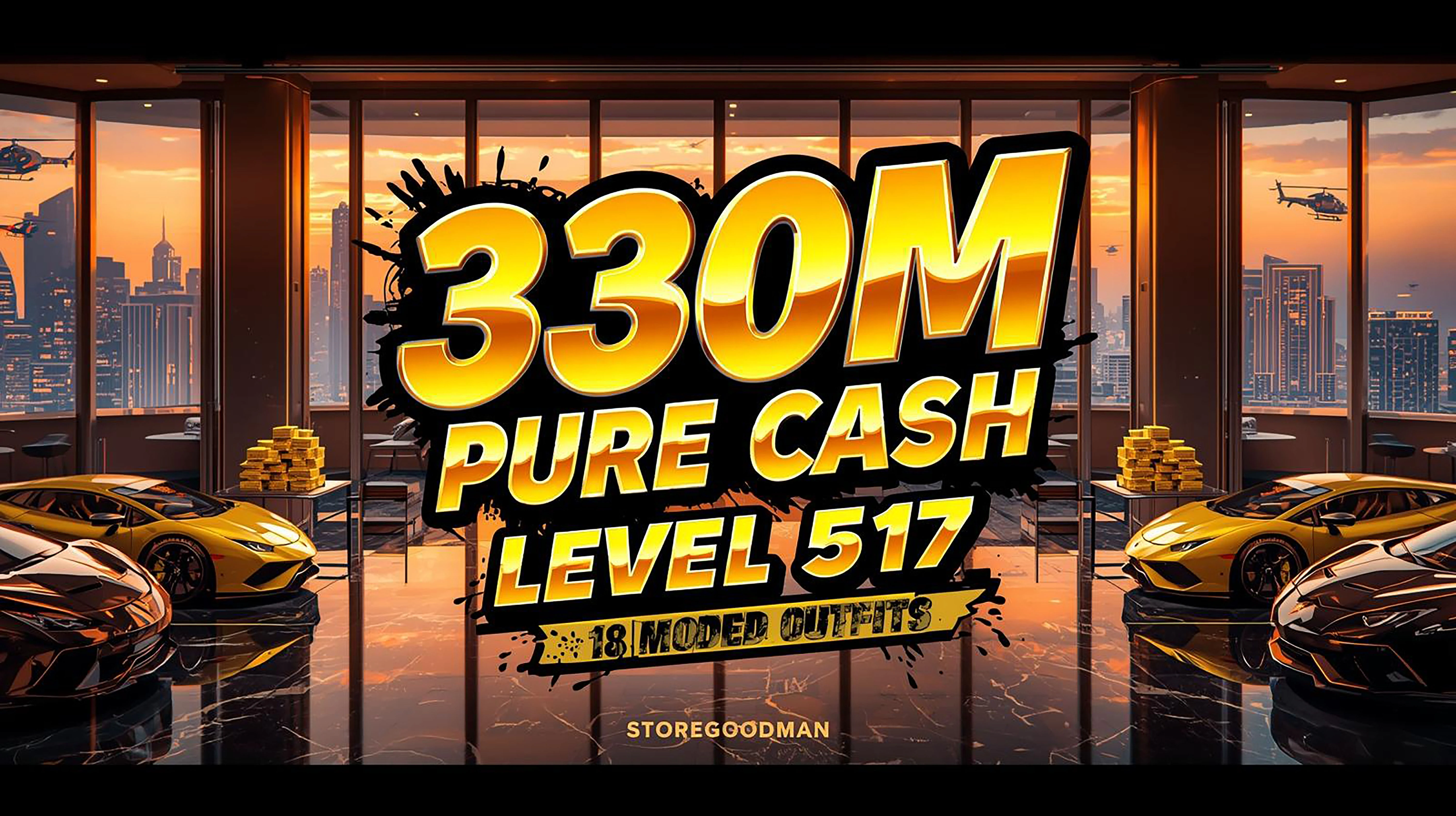 💵 PS5 💵 330M Pure Cash ⭐ Level 517 👔 18 Modded Outfits ⚡ Fast Delivery #M9D3QL