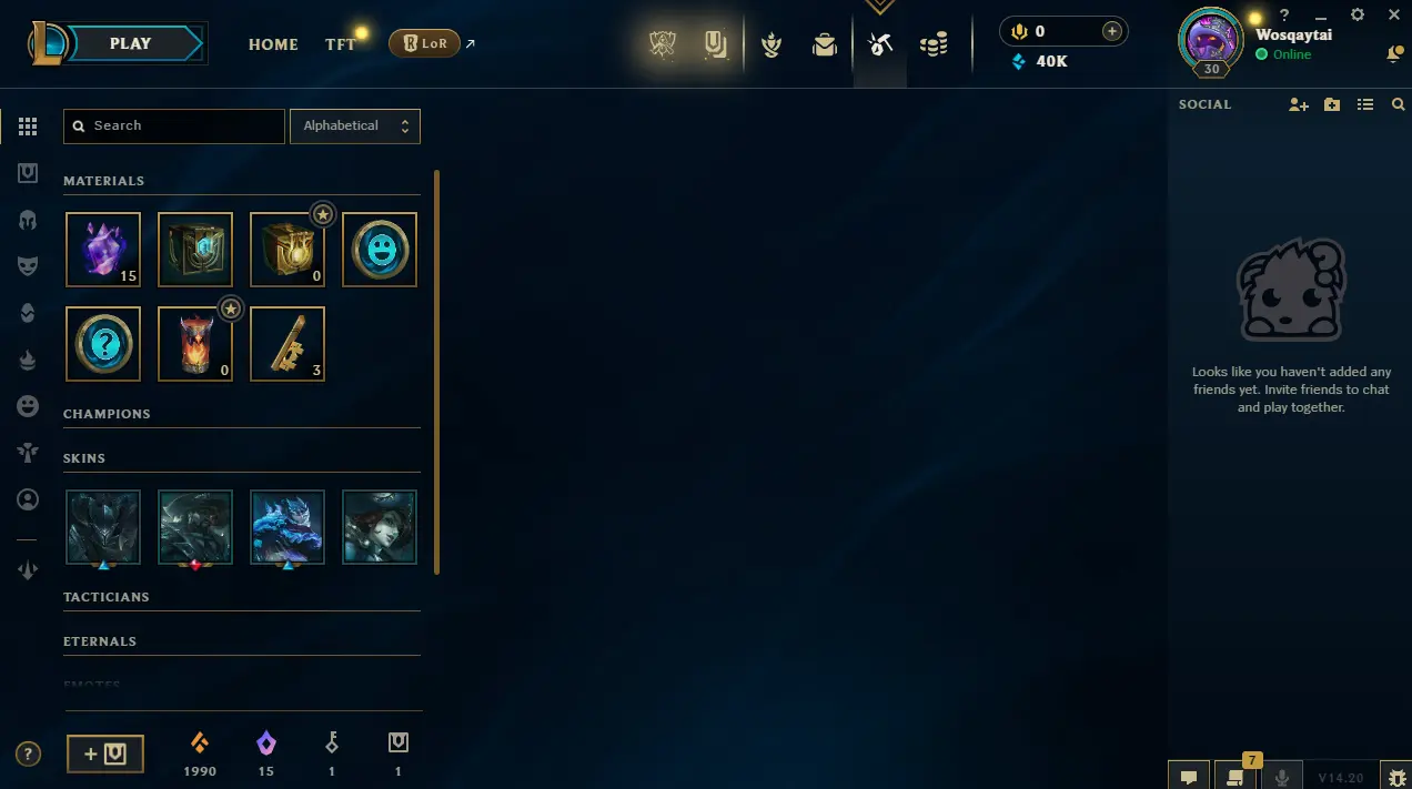 Buy ⚠ Iron IV 0 WR [ EUW ] 💲 20 Champion 💲 30 Level 💲40k BE💲 Full