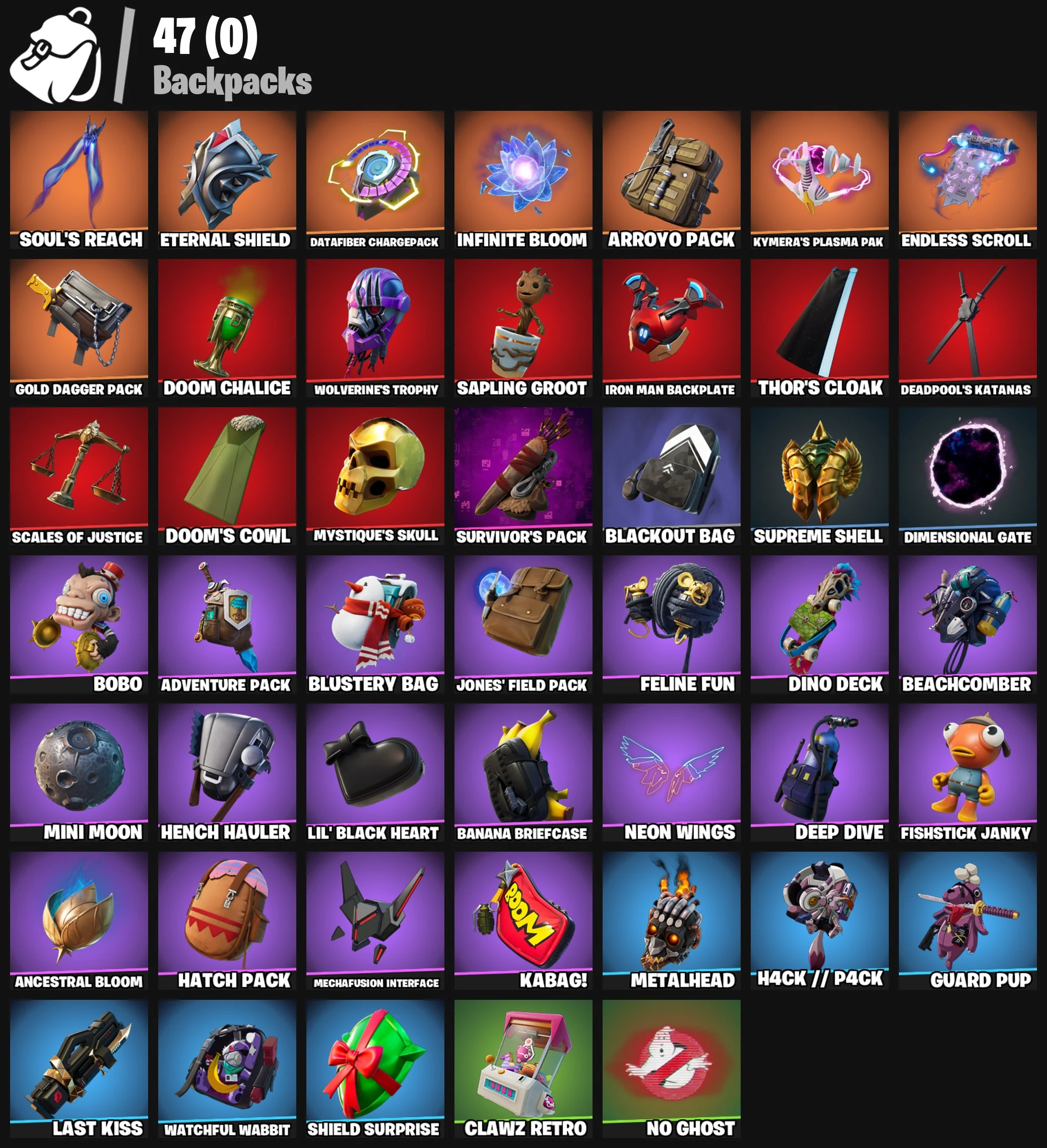 Achetez 【47 SKINS】 (PC/PSN/XBOX) NEYMAR JR BIRDIE AURA DEADPOOL