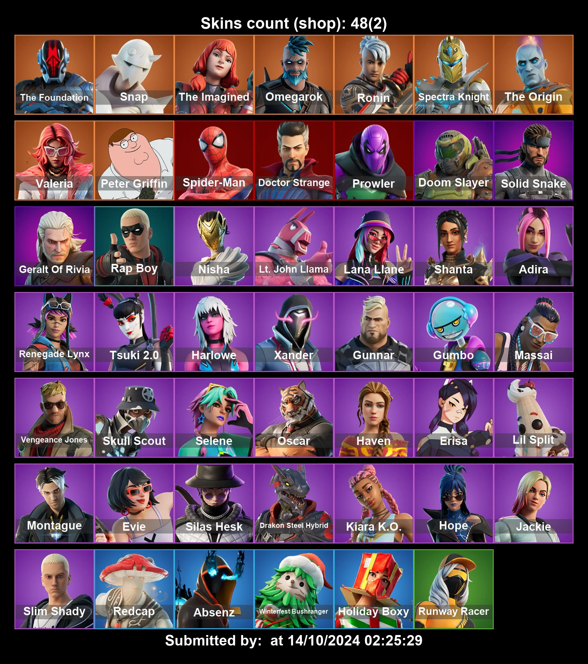 Buy 【48 SKINS】 (PC/PSN/XBOX) ABSENZ SPIDERMAN GERALT OF RIVIA