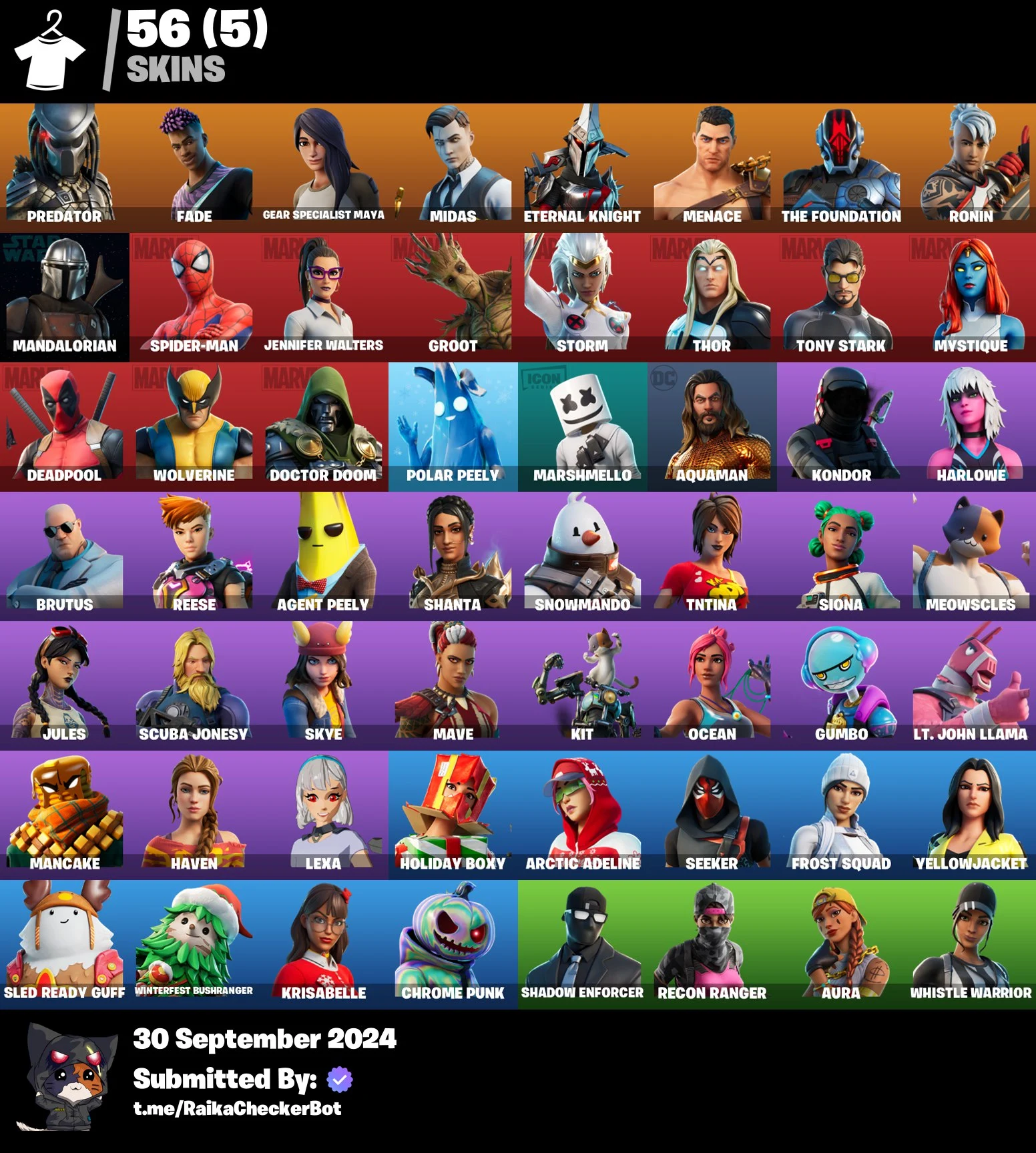Buy PC\PSN\XBOX\SWITCH💎56 Skins💎Marshmello💎Arctic Adeline💎Recon Ranger💎