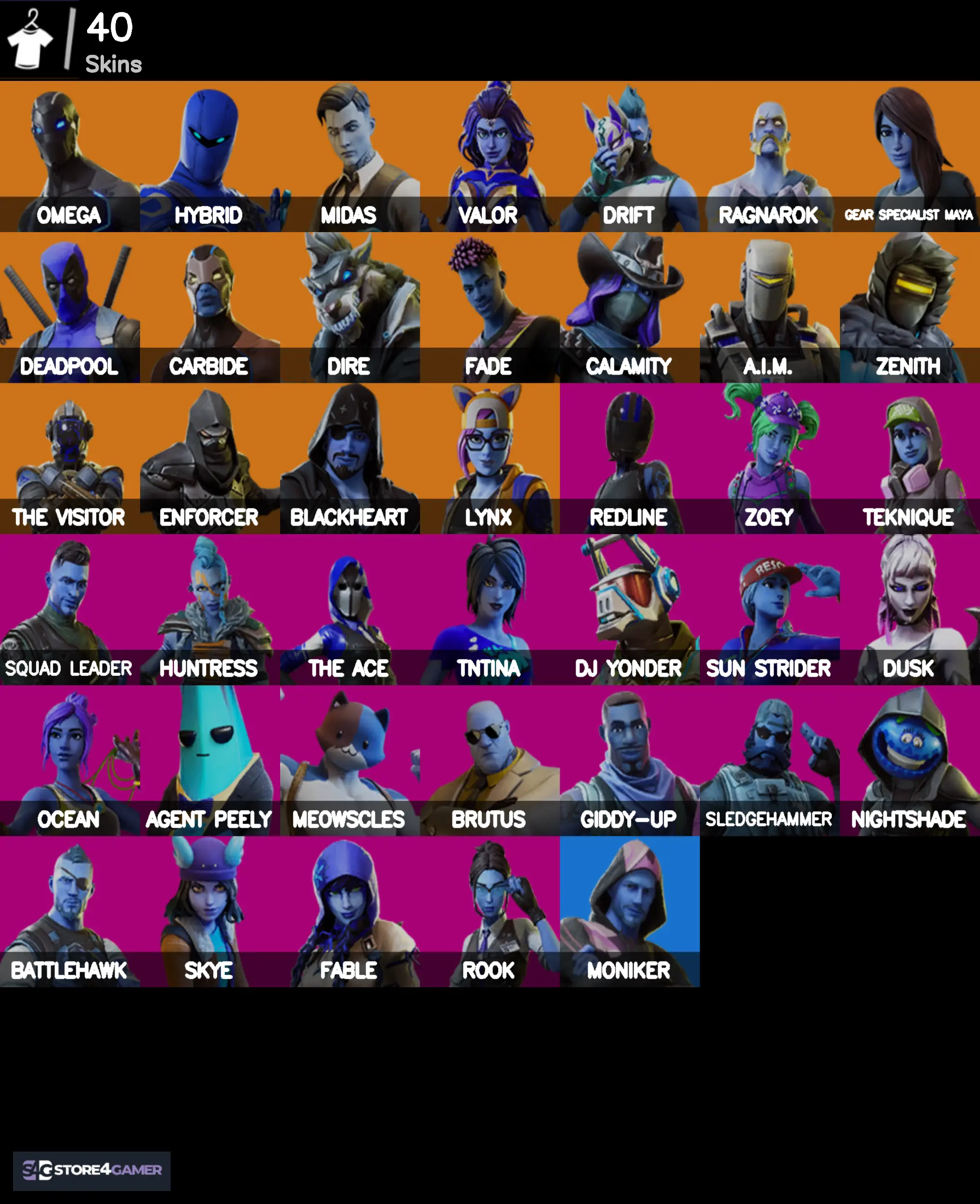 Buy [PC/PSN] 40 skins Omega Hybrid Midas Valor Drift