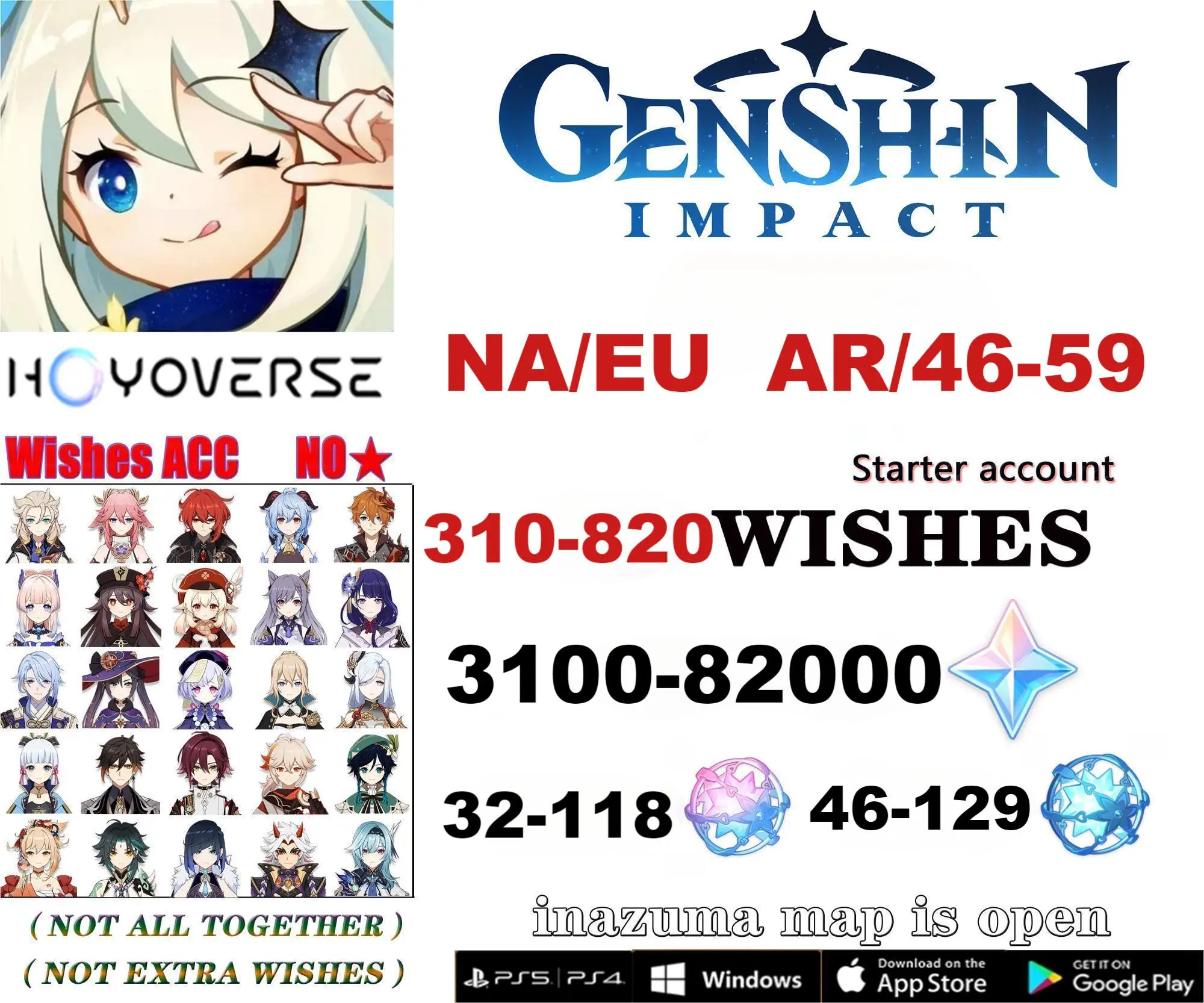 Buy &7021//EU//Male/AR 55[741+Wishes//78221+Primogem,128+Acquaint Fate