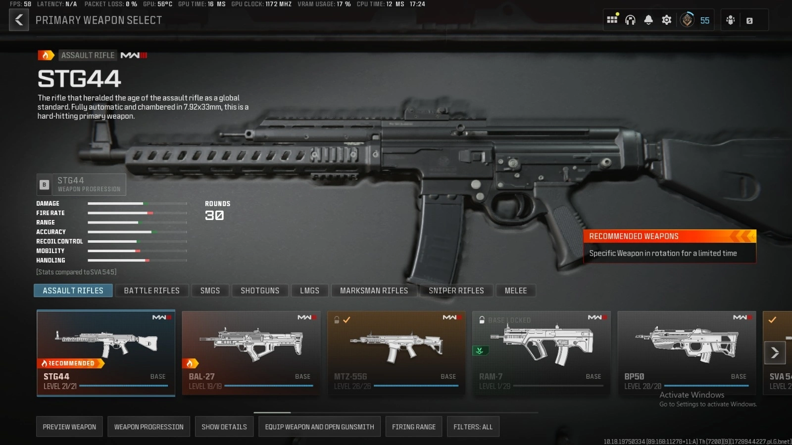 购买 😎 7 Meta Guns Max 😎 Level 55 MCW + STG + MTZ 556 7 Guns Maxed 7