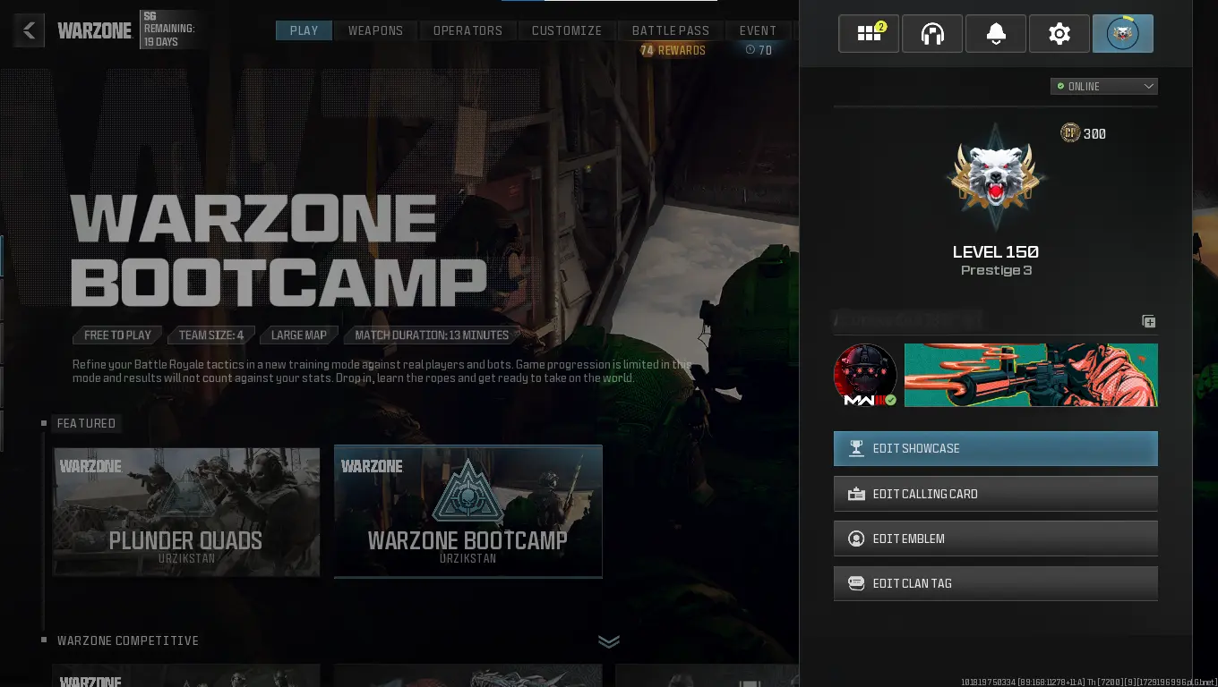 Achetez MW3 / COD WARZONE 3 LEVEL 150+ [ MW3 NOT PURCHASED ] 25x