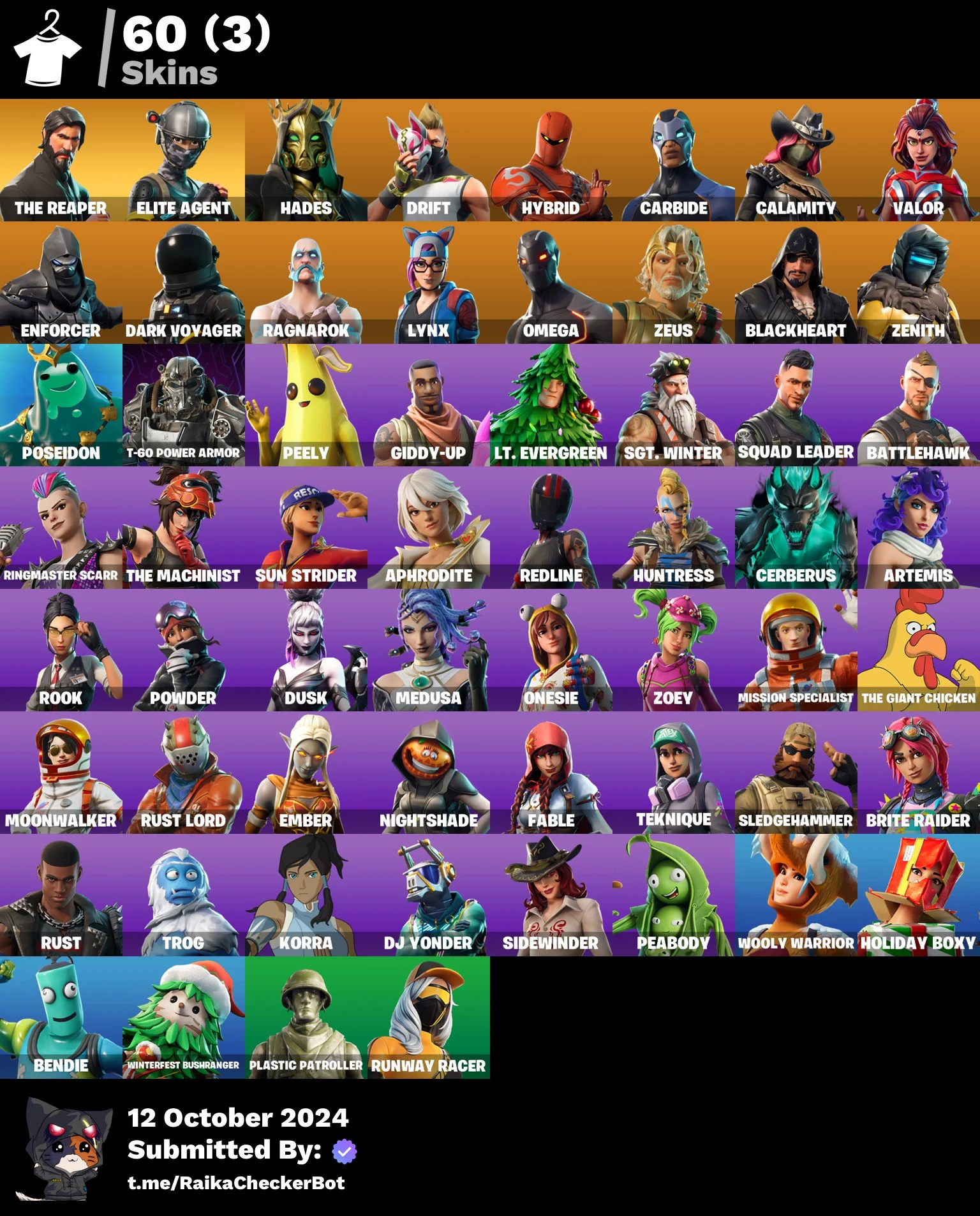 Buy [PSN/XBOX/PC] 60 skins The Reaper Elite Agent Mako Take The