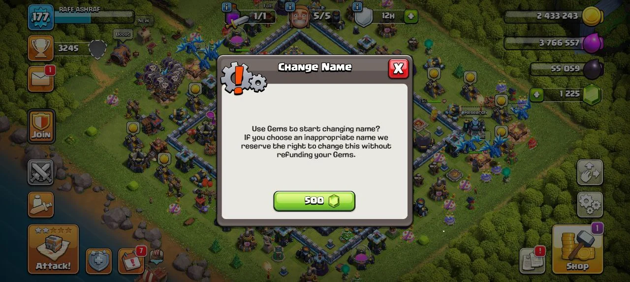 Buy {ONE DAY OFFER💥}TH 14 INSANE ACC 👿500 RENAME☠️🔥 601+ RAID MEDALS