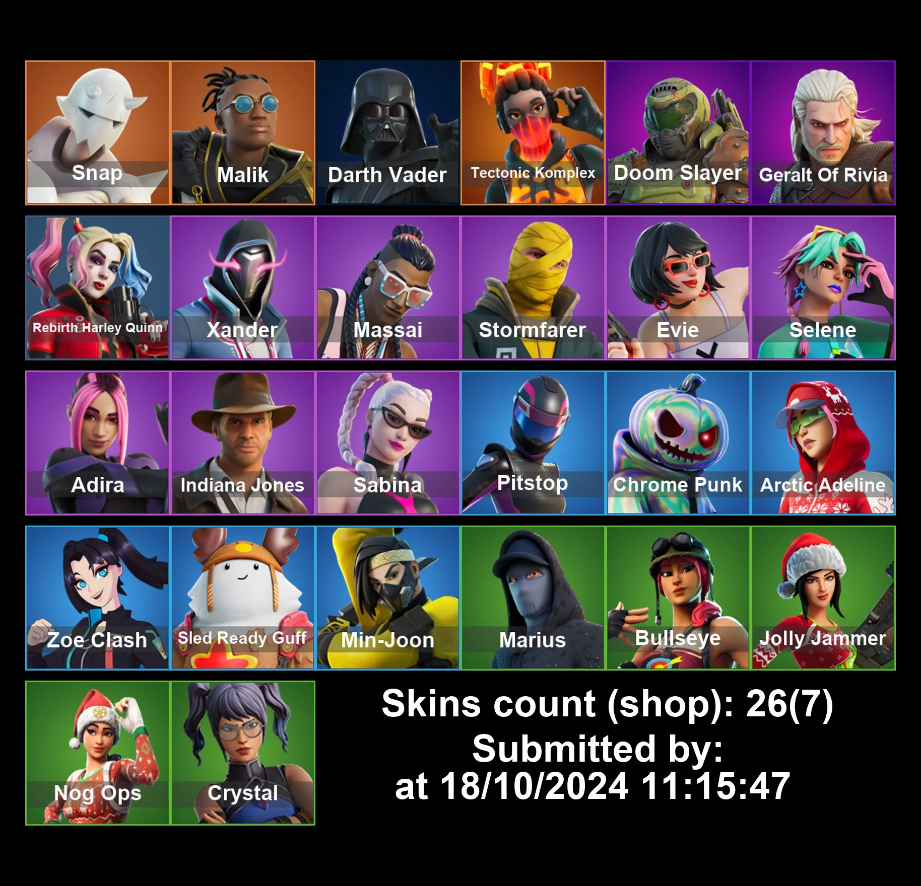 Buy 【26 SKINS】 (PC/XBOX) NOG OPS CRYSTAL REBIRTH HARLEY QUINN