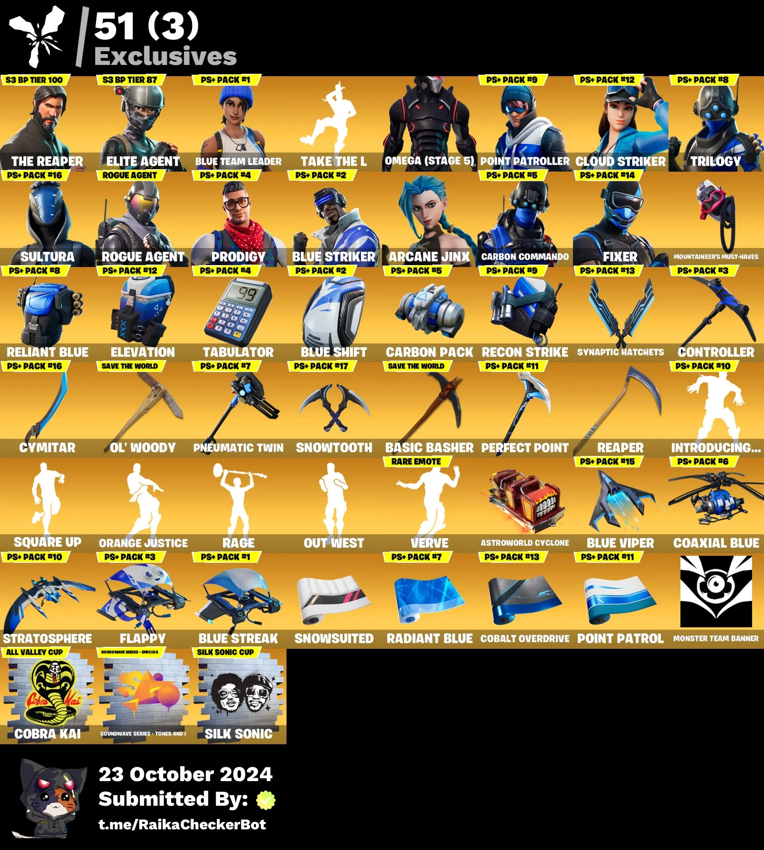 ⭐ Inactive for 4 years | Mail changenable | 93 skins | Arcane Jinx | The Reaper | Elite Agent | Blue Team Leader | Take The L | Omega (stage 5) | Point Patroller | Cloud Striker | Trilogy | Sultura | 8