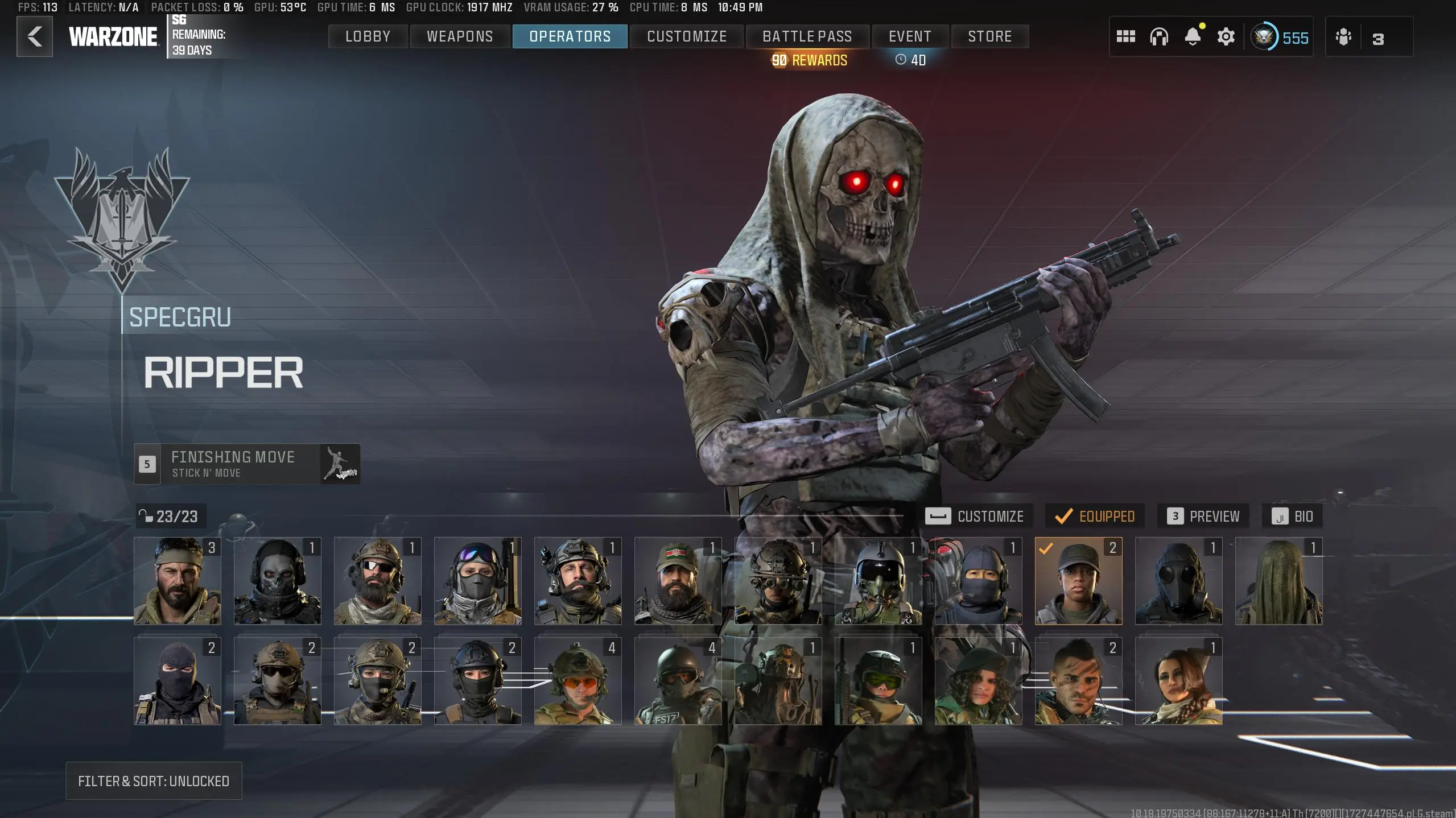 Buy 💯 Borealis x Interstellar💯 Level 550 💯 581 camos💯 23 Operators 💯 40