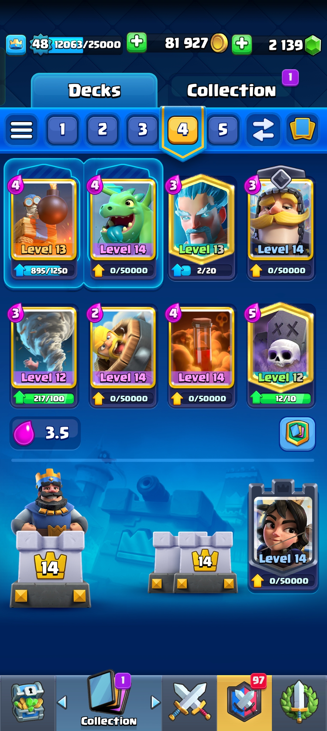 Buy CHEAP GOBLIN KISSING TROPHY 👑LVL[48]🔱 KT 14 🏆CUPS[6861]⭐MAX CARDS