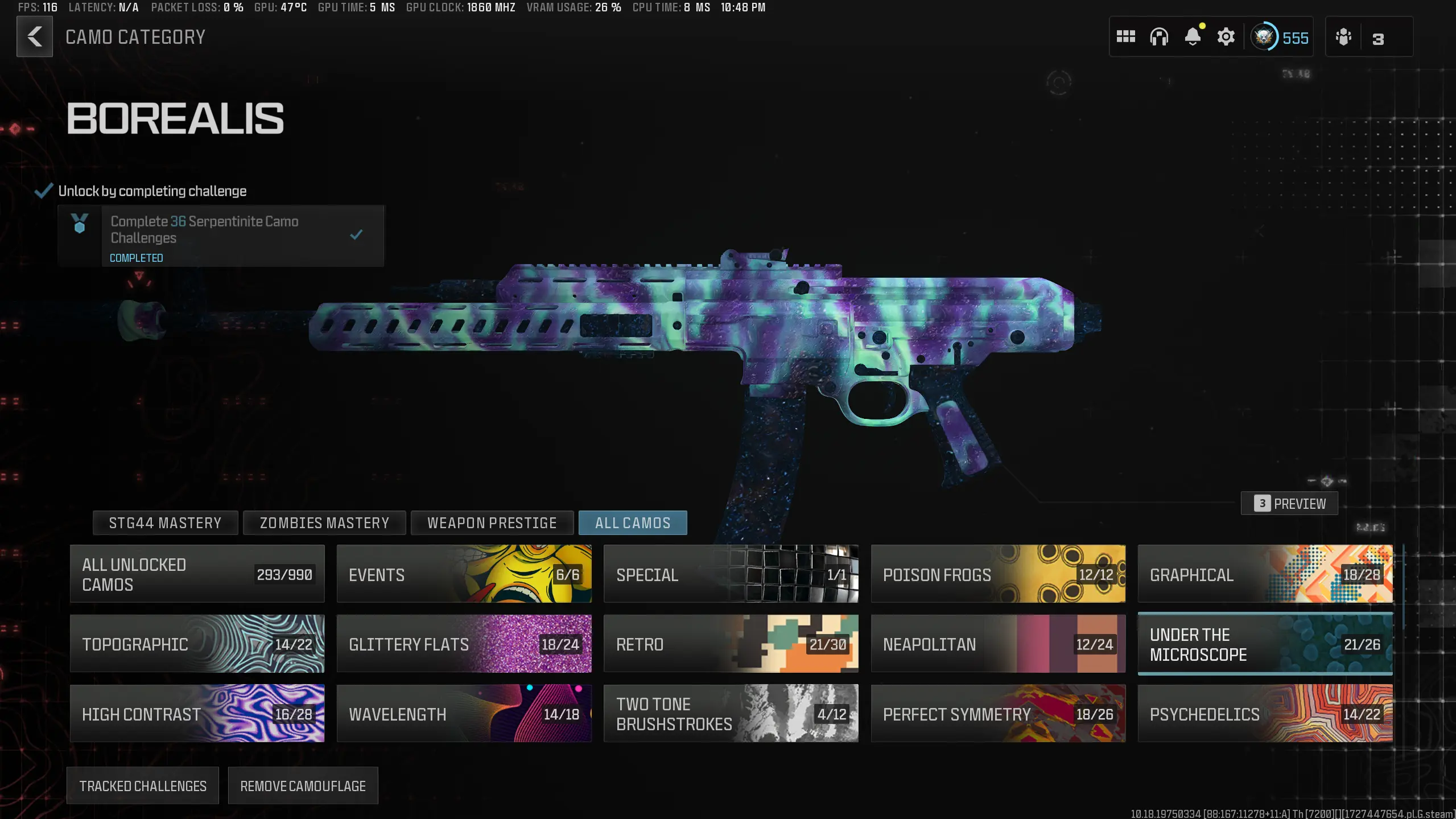 Buy 💯 Borealis x Interstellar💯 Level 550 💯 581 camos💯 23 Operators 💯 40