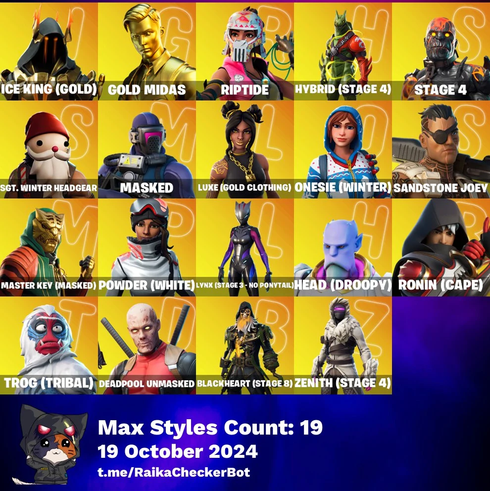 Buy [PC] 66 skins Gold Midas Ruin Joey Luxe Ronin Zenith