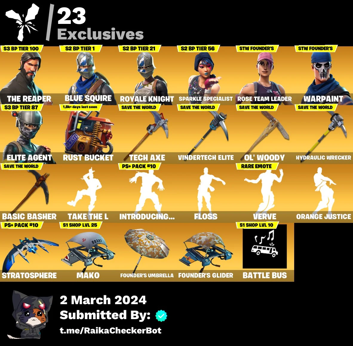 ⭐ Inactive for 4 years | Mail changenable | 32 skins | OG STW | The Reaper | Blue Squire | Royale Knight | Sparkle Specialist | Elite Agent | Drift | Catalyst | Dark Voyager | Valor | 1670 VB 7