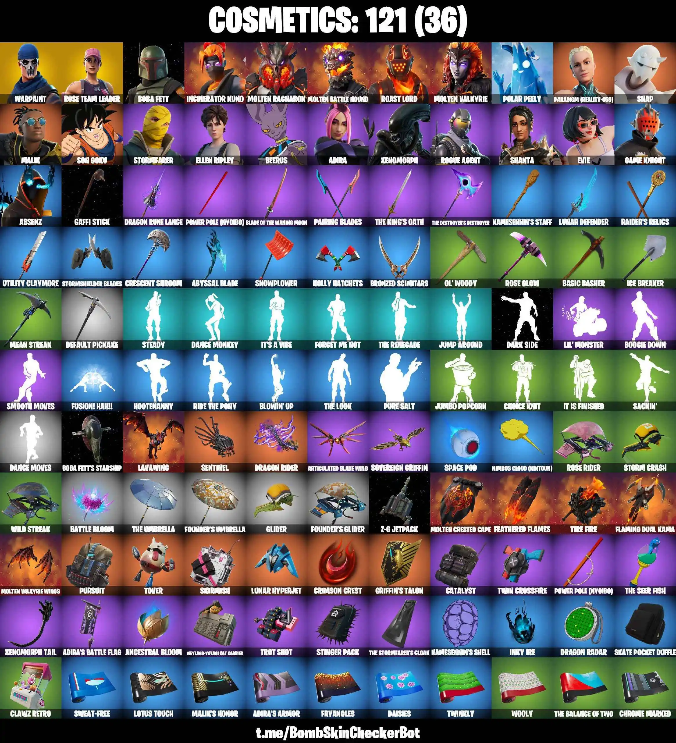 Buy 23 SKINS OG STW XENOMORPH ELLEN RIPPLEY BOBA FETT SON