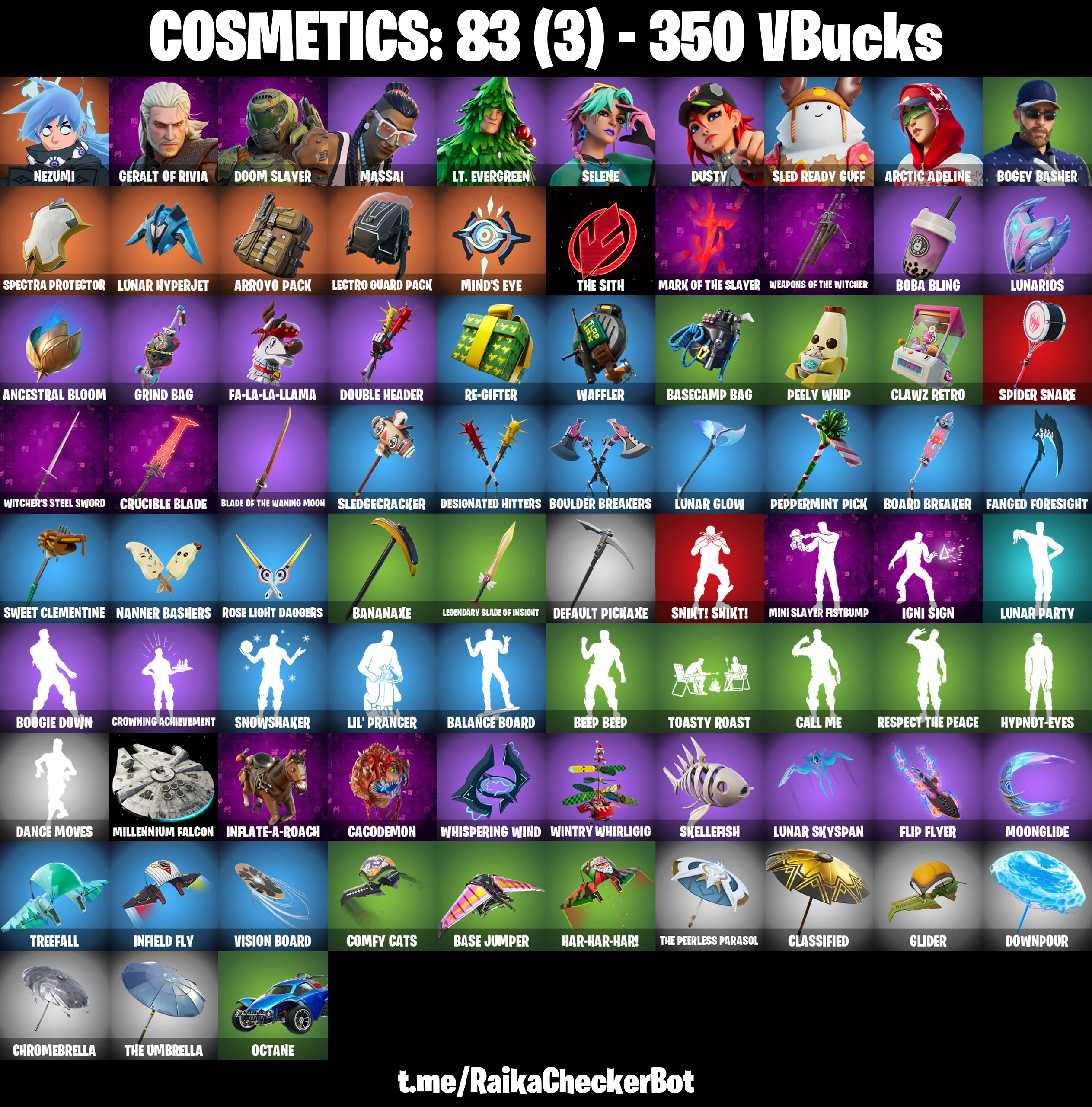 Kaufen Sie 💎 10 Skins 💎 Bogey Basher 💎 Nezumi 💎 Geralt of Rivia 💎 Doom