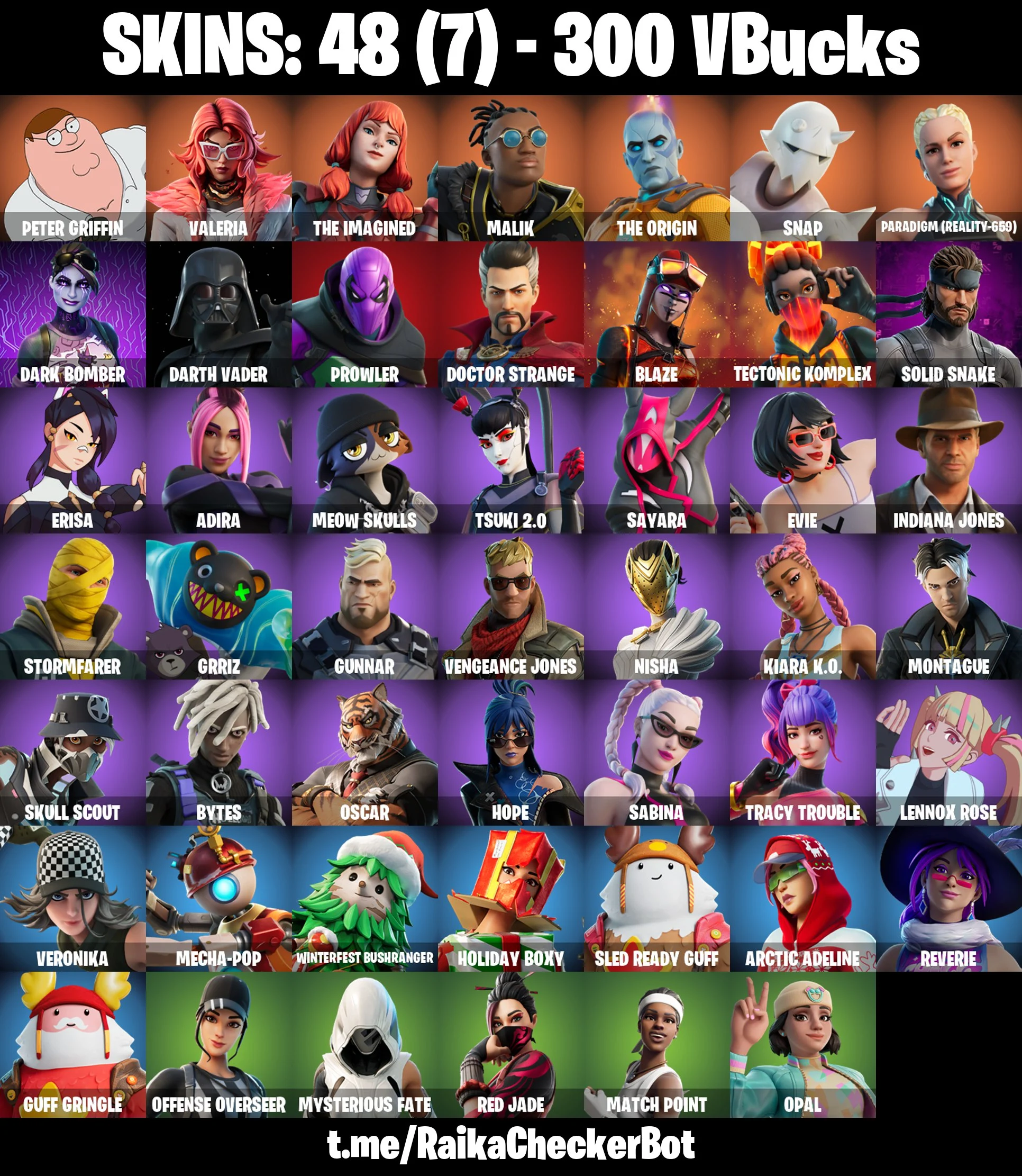 Buy 💎 48 Skins 💎 Darth Vader 💎 Dark Bomber 💎 Blaze 💎 Veronika 💎 Red
