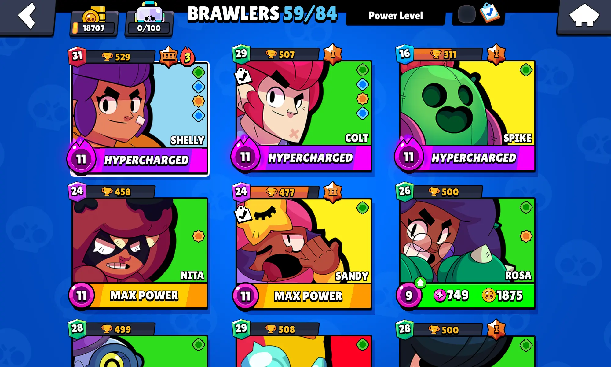 购买 18k+ TROPHIES 28SKINS 2 MAX 3HM BRAWLERS 2 MAX BRAWLERS FREE NAME