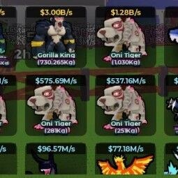 50B/s · Steal an Egg · Rainbow Gorilla King · Oni Tiger · Kitsune · Divine · Eternal