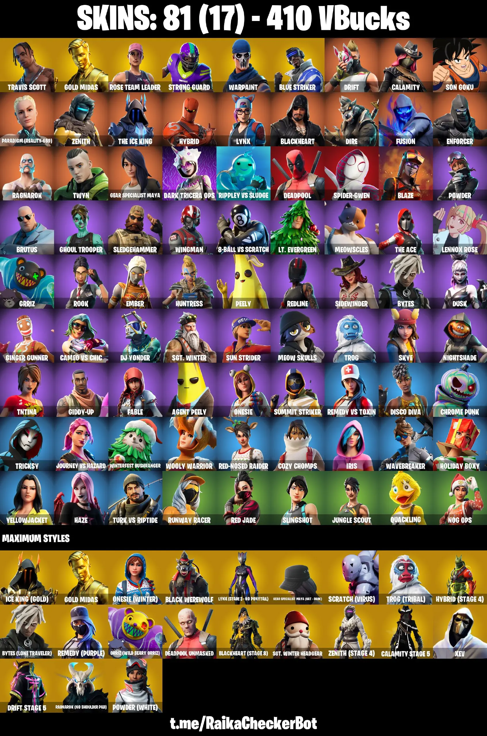 Buy 🔥 81 Skins 🔥 Og Stw 🔥 Travis Scott 🔥 Ghoul Trooper 🔥 Rage 🔥 Agent 