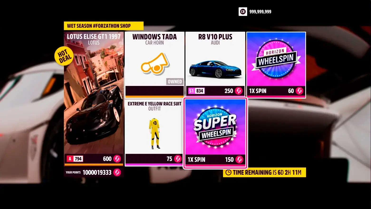 Kaufen Sie 🧩Forza H. 5 ⸱💎999,997,450 Credits ⸱🍩Mega Spin ⸱📌Car ...