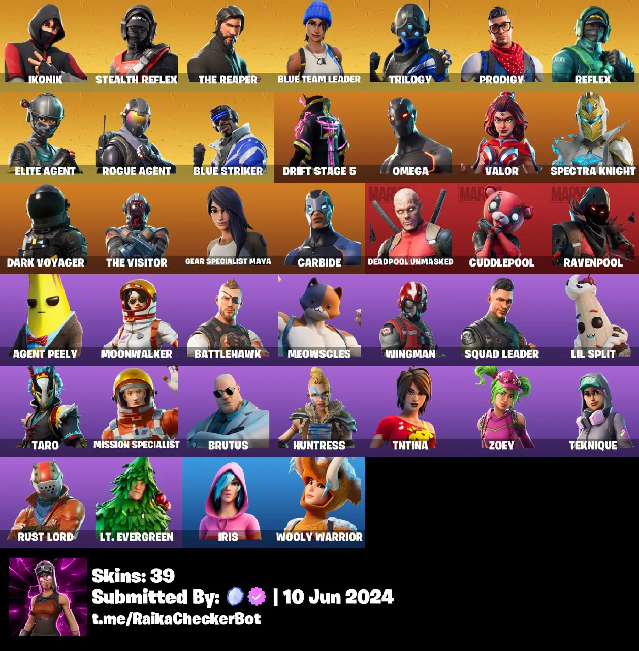 Buy PC PSN XBOX COLLECTORS ACCOUNT IKONIK Stealth Reflex The Reaper Elite Agent Rogue Agent Take The L Orange Justice Blue Team Leader Iris