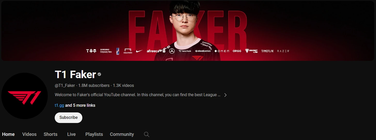 Faker YouTube Channel
