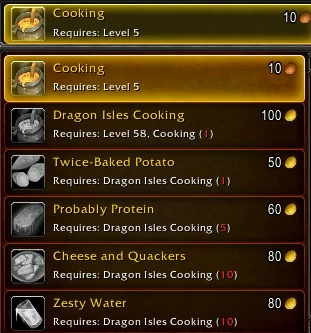 dragonflight cooking