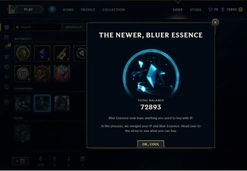 Transition from IP to Blue Essence